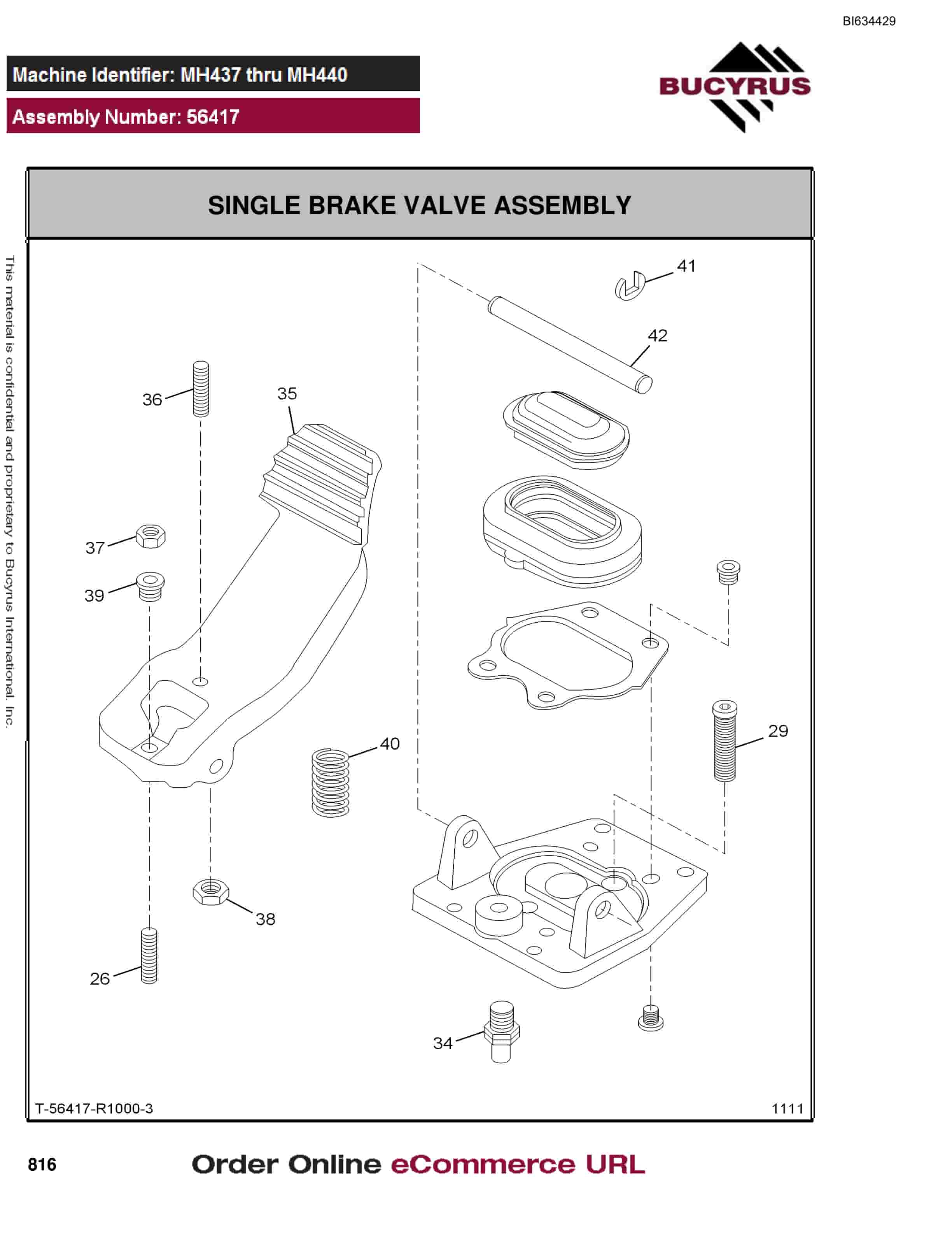 Bucyrus MT4400 AC Parts Catalog BI634429-5