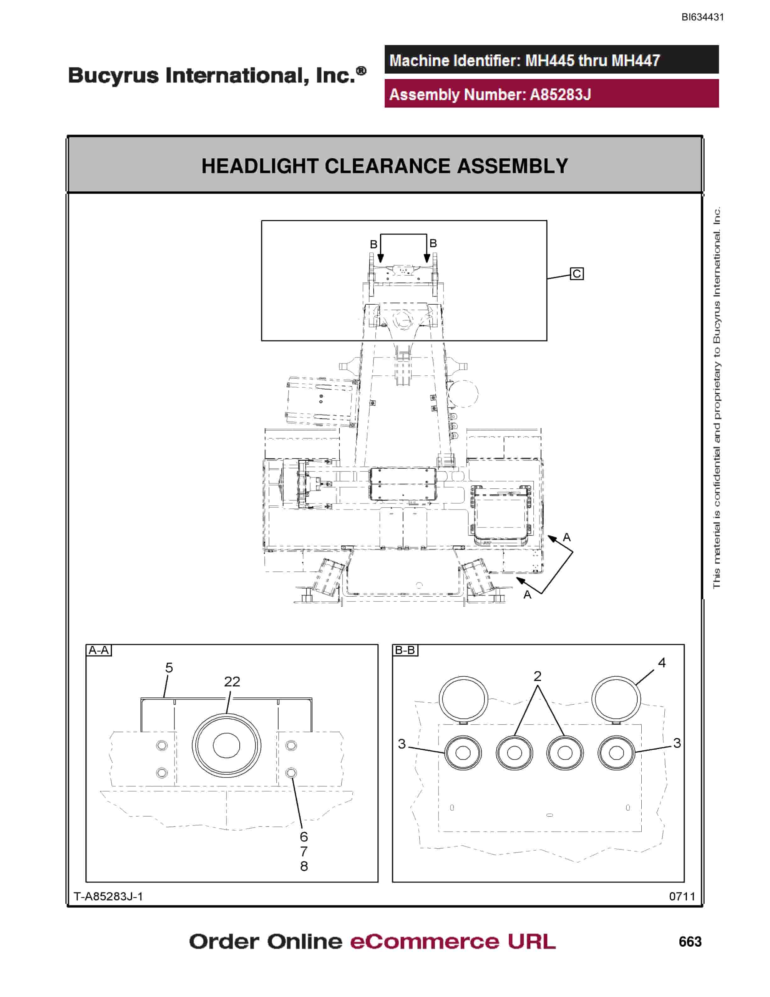 Bucyrus MT4400 AC Parts Catalog BI634431-3