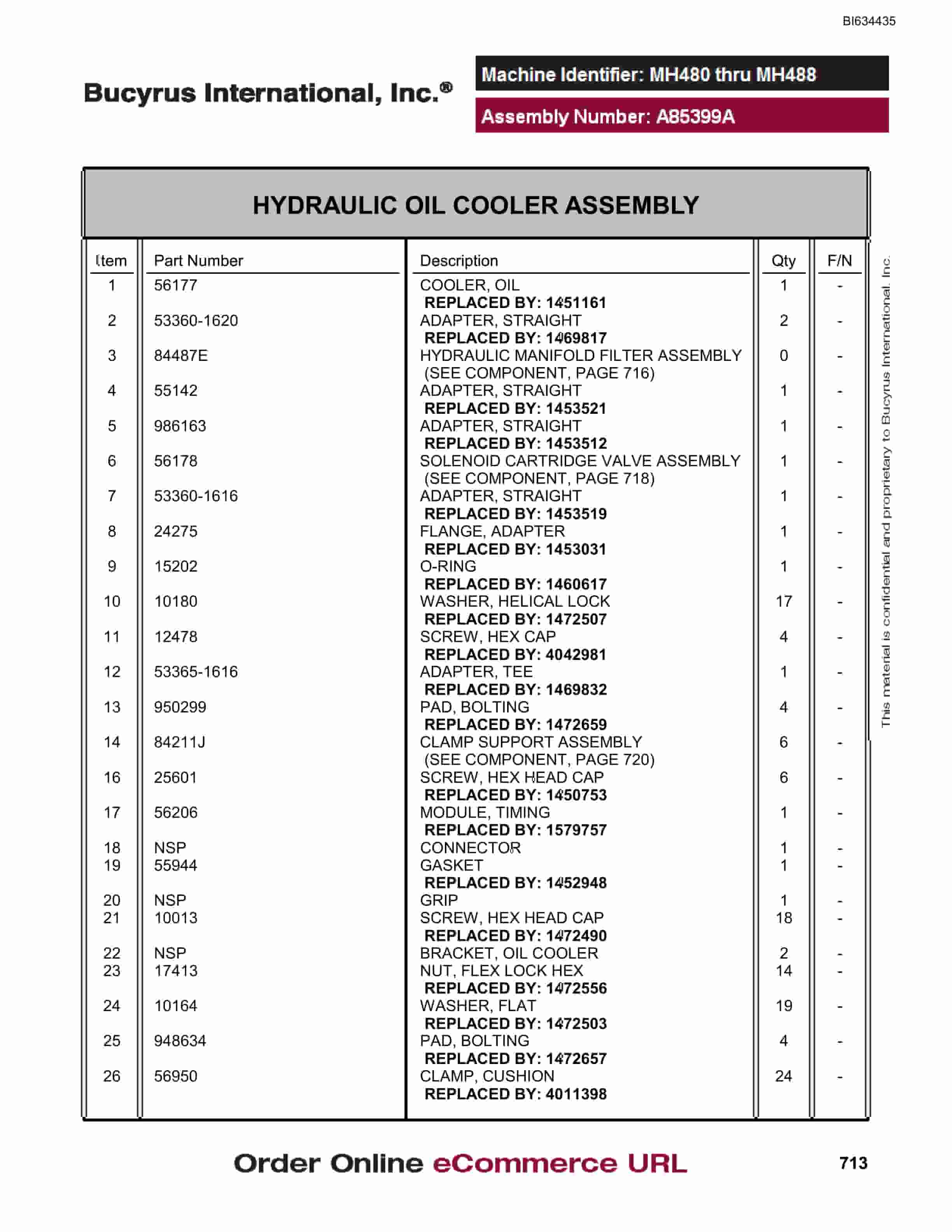 Bucyrus MT4400 AC Parts Catalog BI634435-4