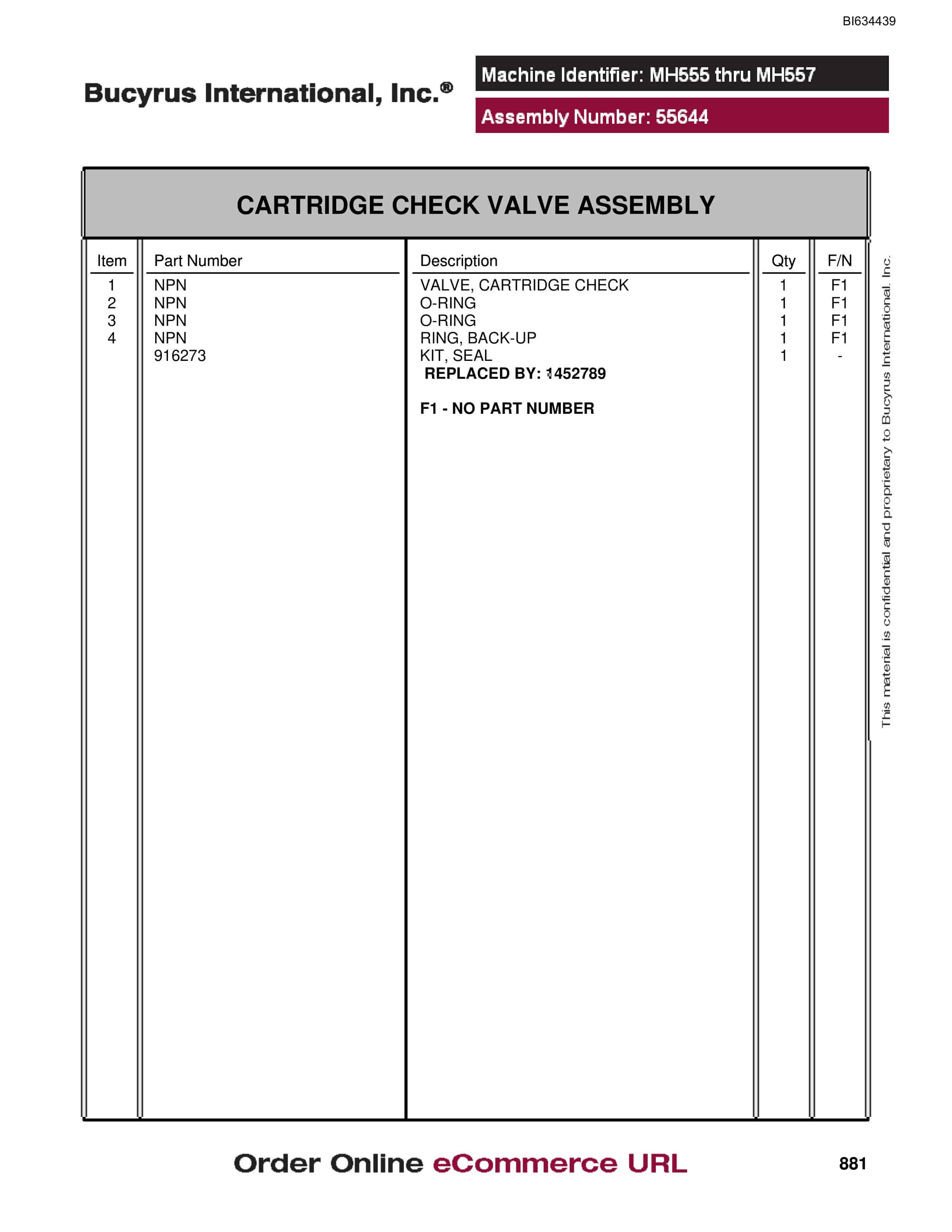Bucyrus MT4400 AC Parts Catalog BI634439-4