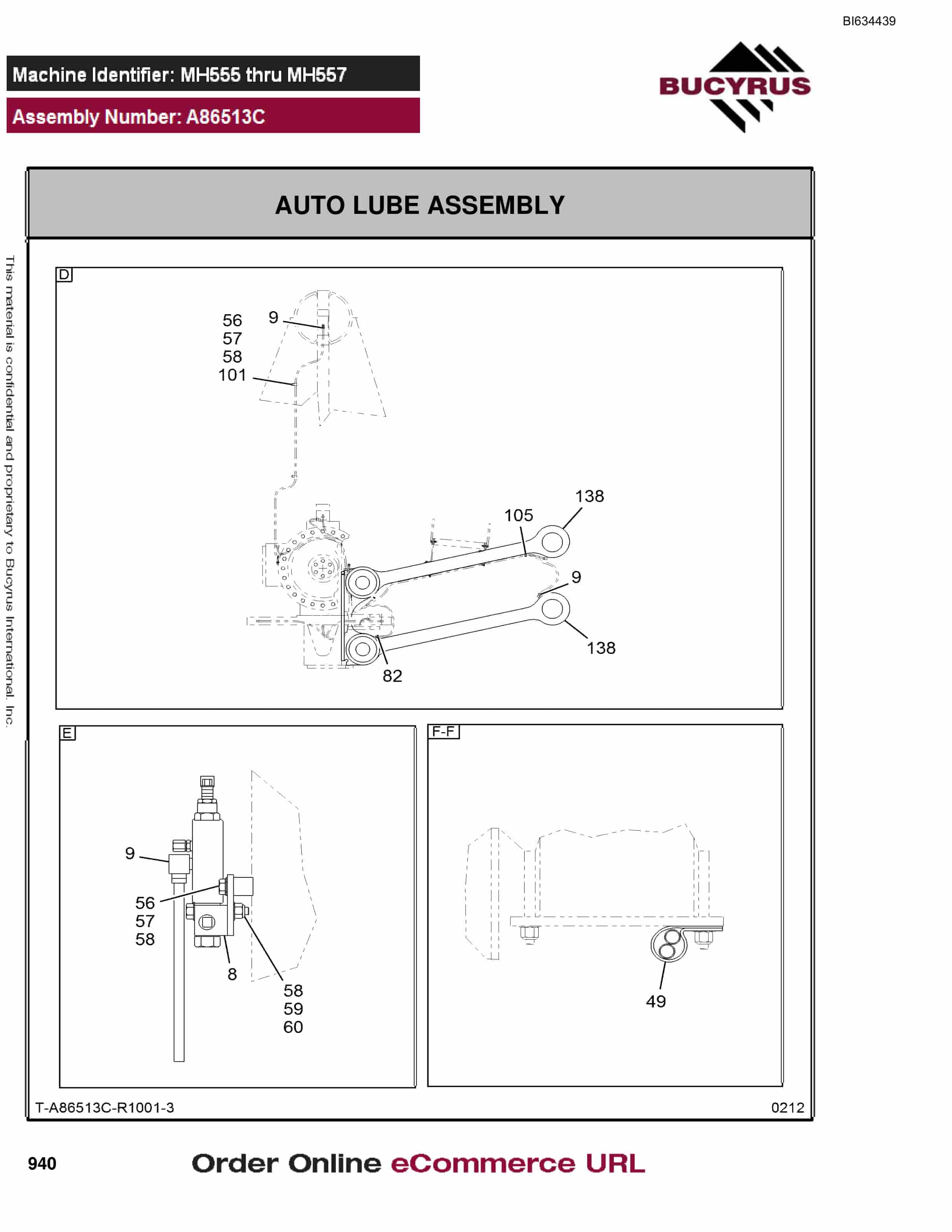 Bucyrus MT4400 AC Parts Catalog BI634439-5