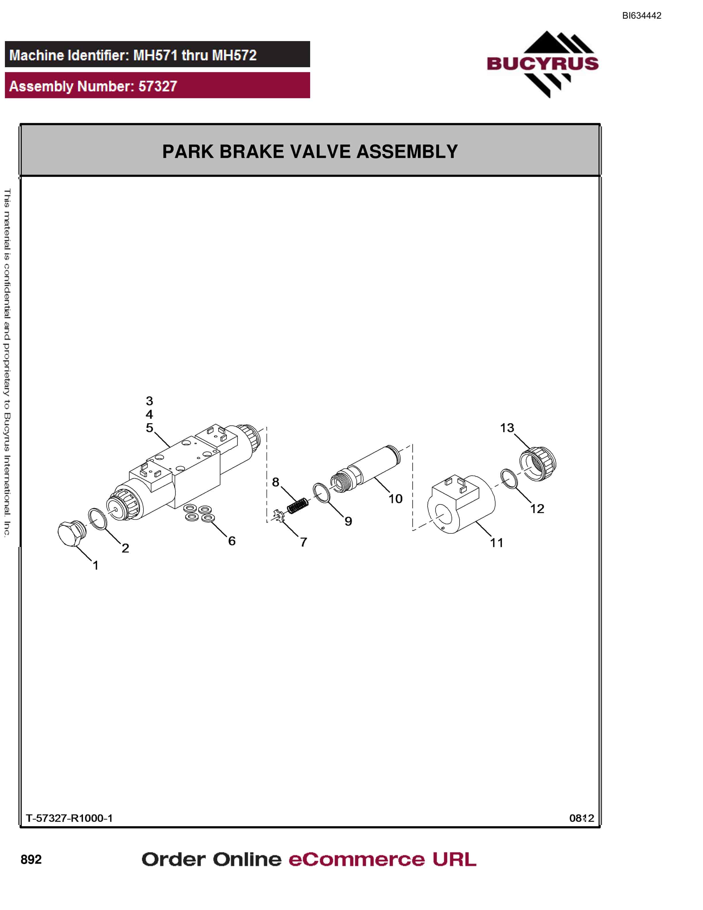 Bucyrus MT4400 AC Parts Catalog BI634442-4