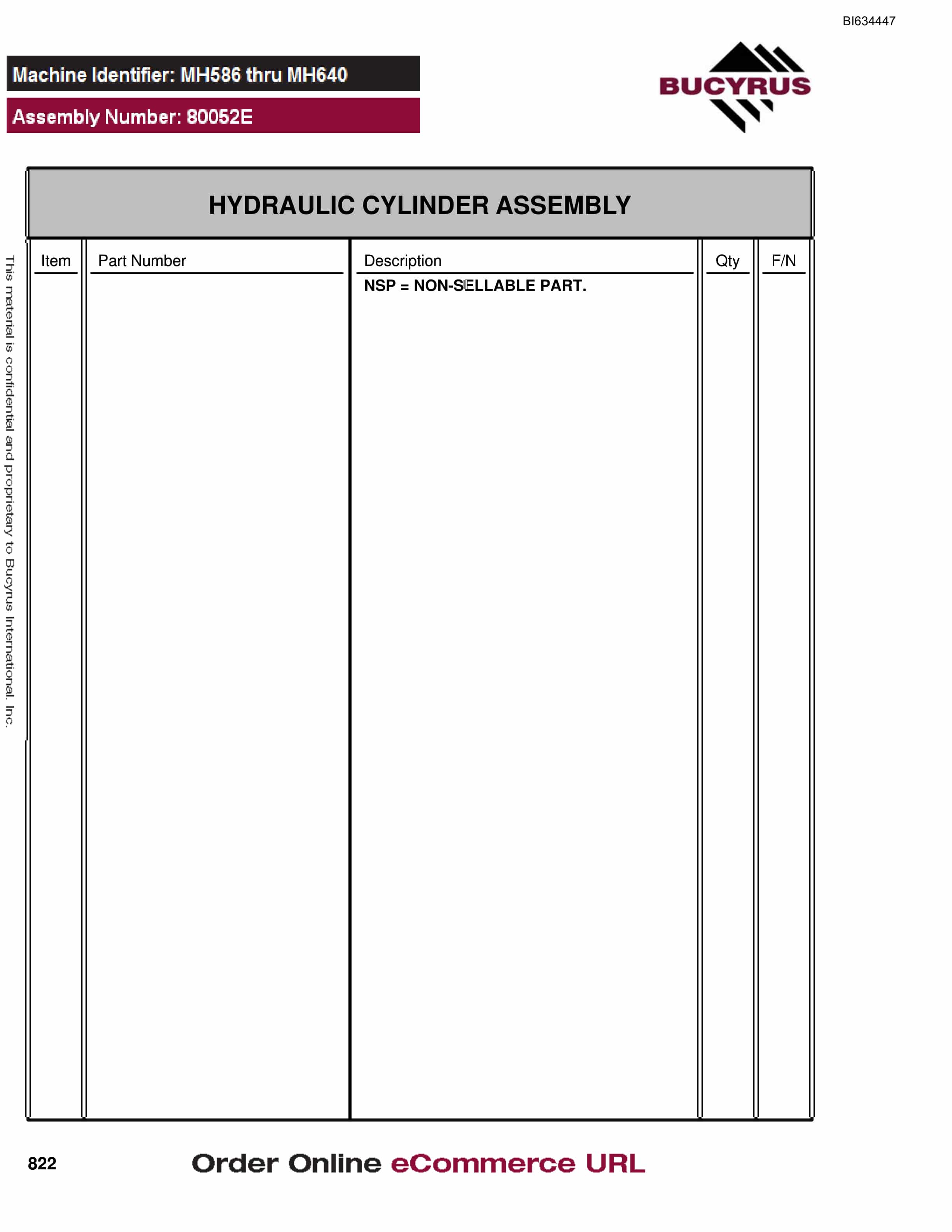 Bucyrus MT4400 AC Parts Catalog BI634447-4