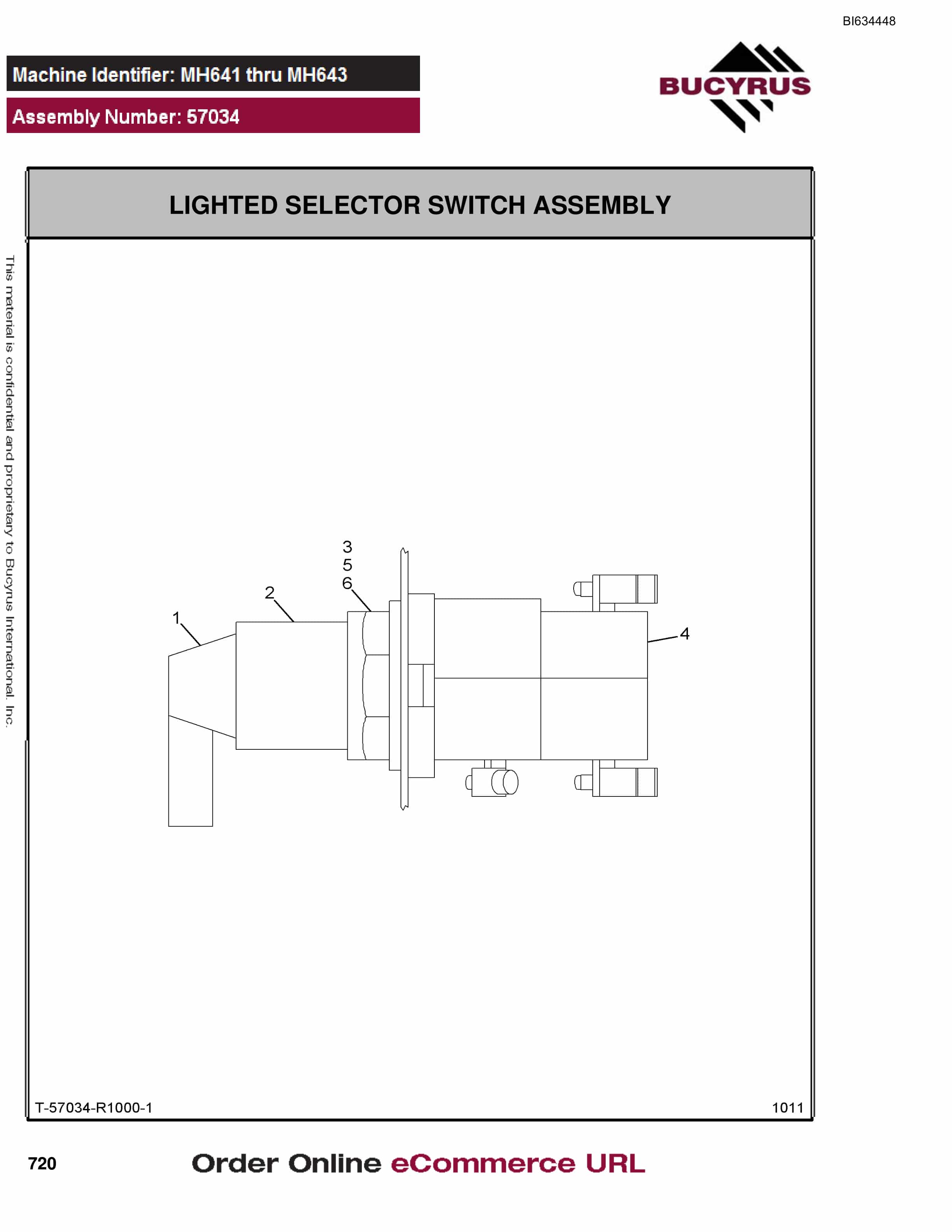 Bucyrus MT4400 AC Parts Catalog BI634448-3