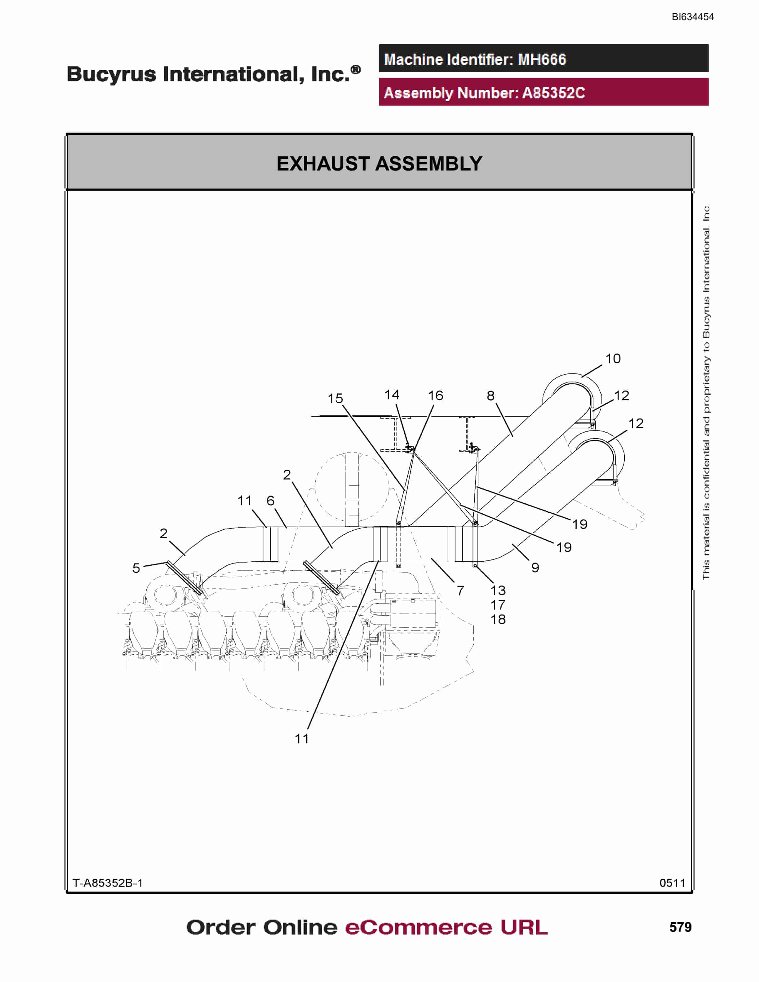 Bucyrus MT4400 AC Parts Catalog BI634454-2