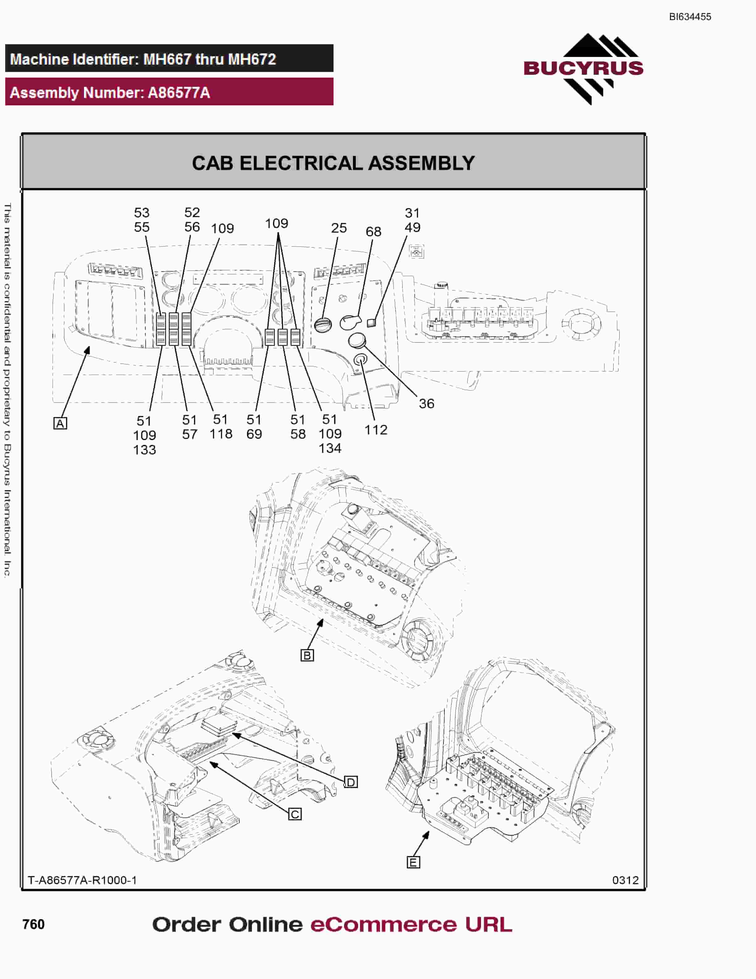 Bucyrus MT4400 AC Parts Catalog BI634455-3