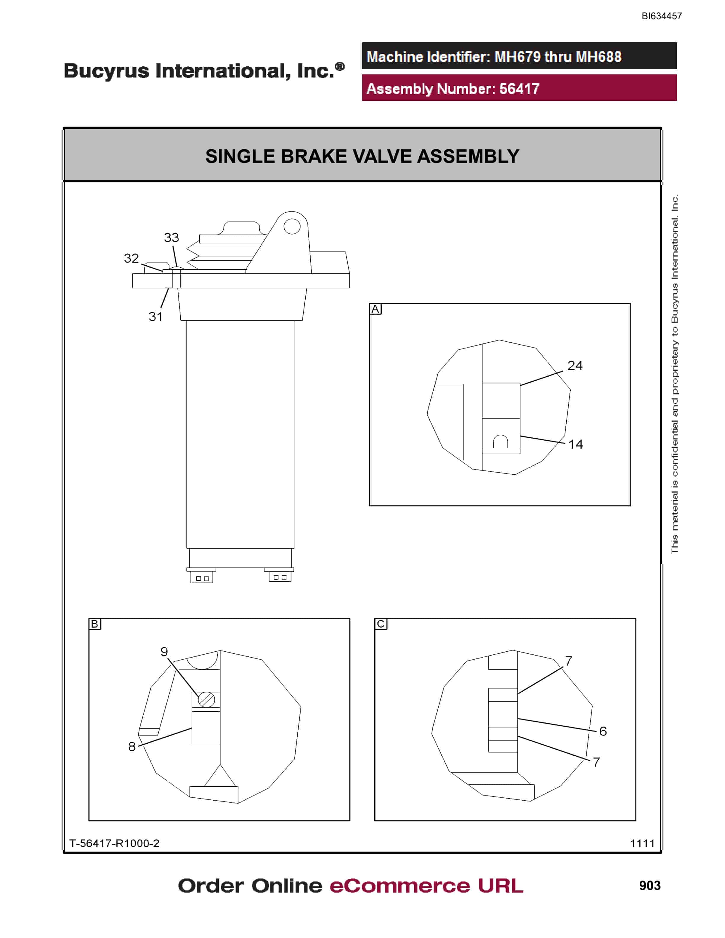 Bucyrus MT4400 AC Parts Catalog BI634457-5