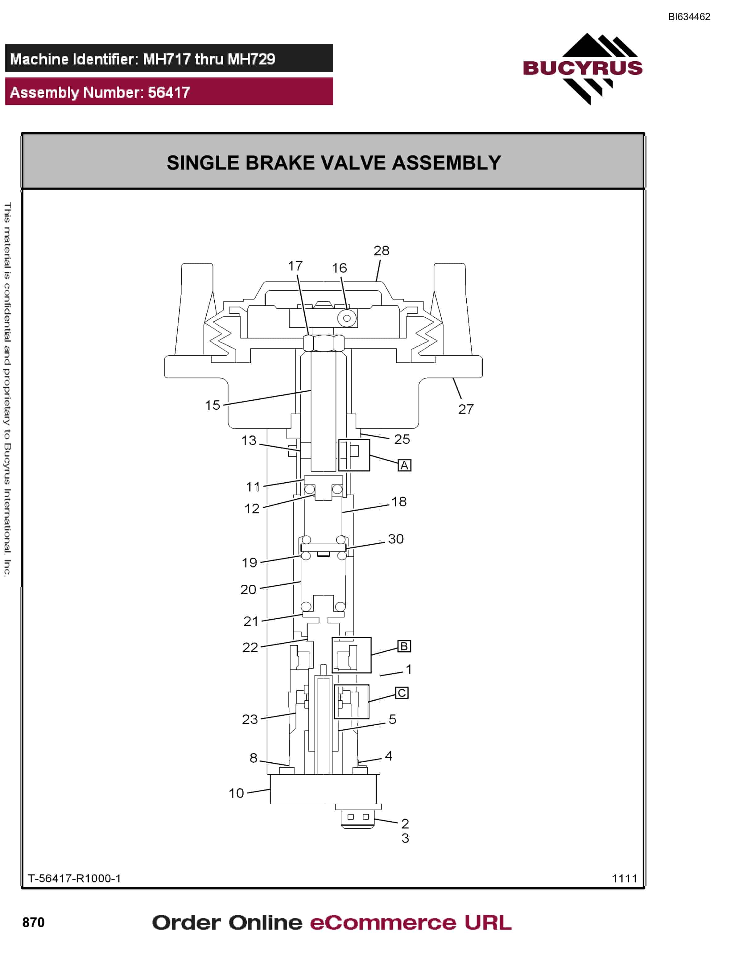 Bucyrus MT4400 AC Parts Catalog BI634462-5