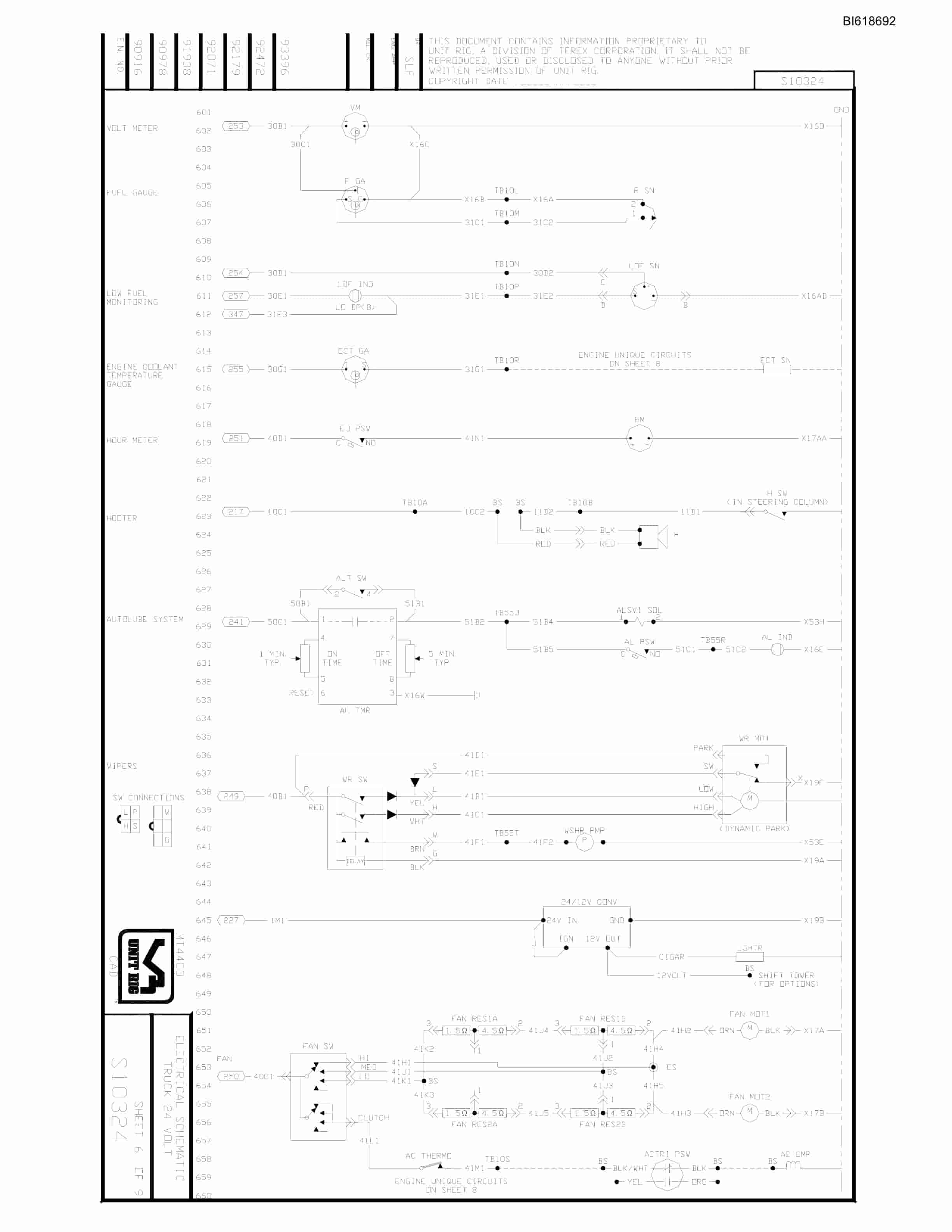 Bucyrus MT4400 Electrical Schematic BI618692-2