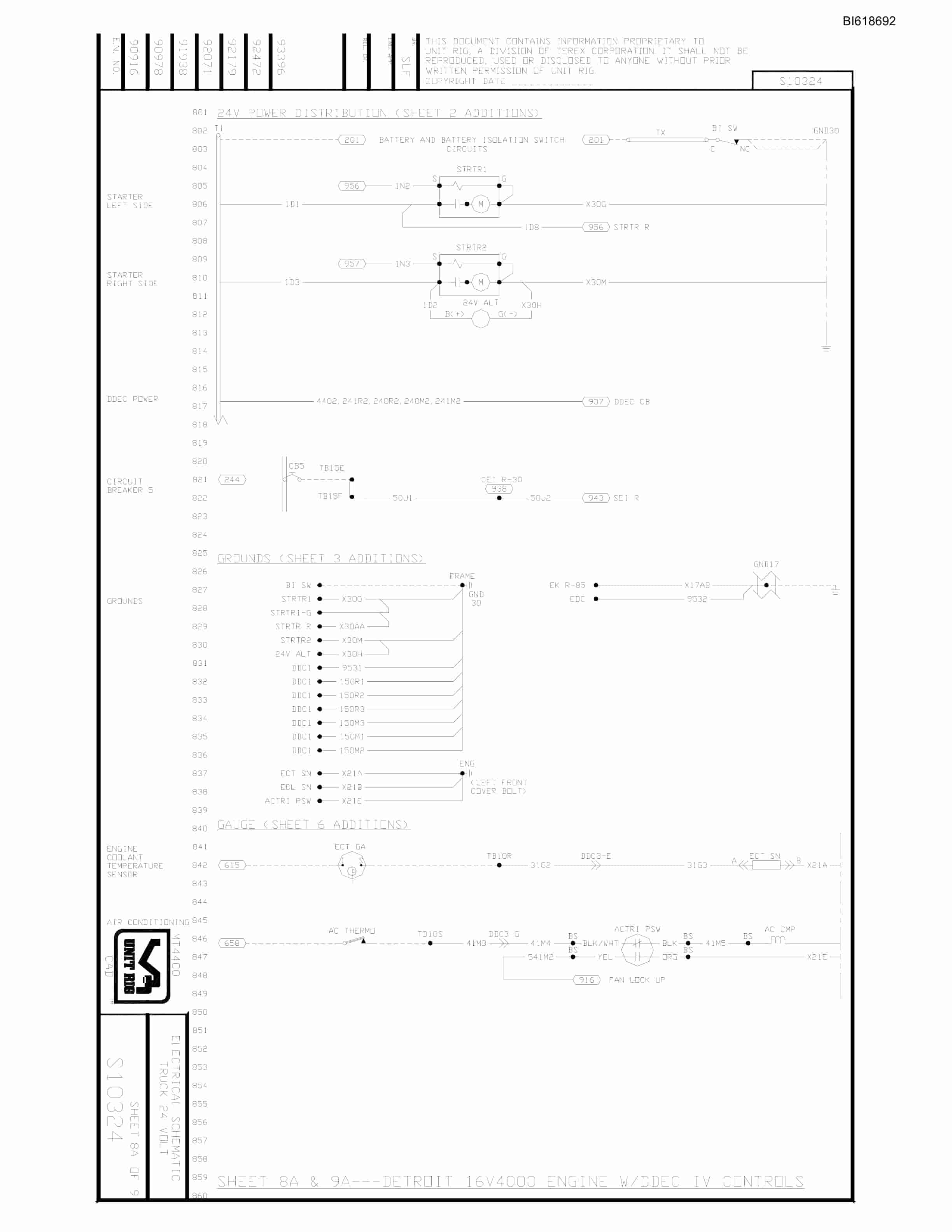 Bucyrus MT4400 Electrical Schematic BI618692-3