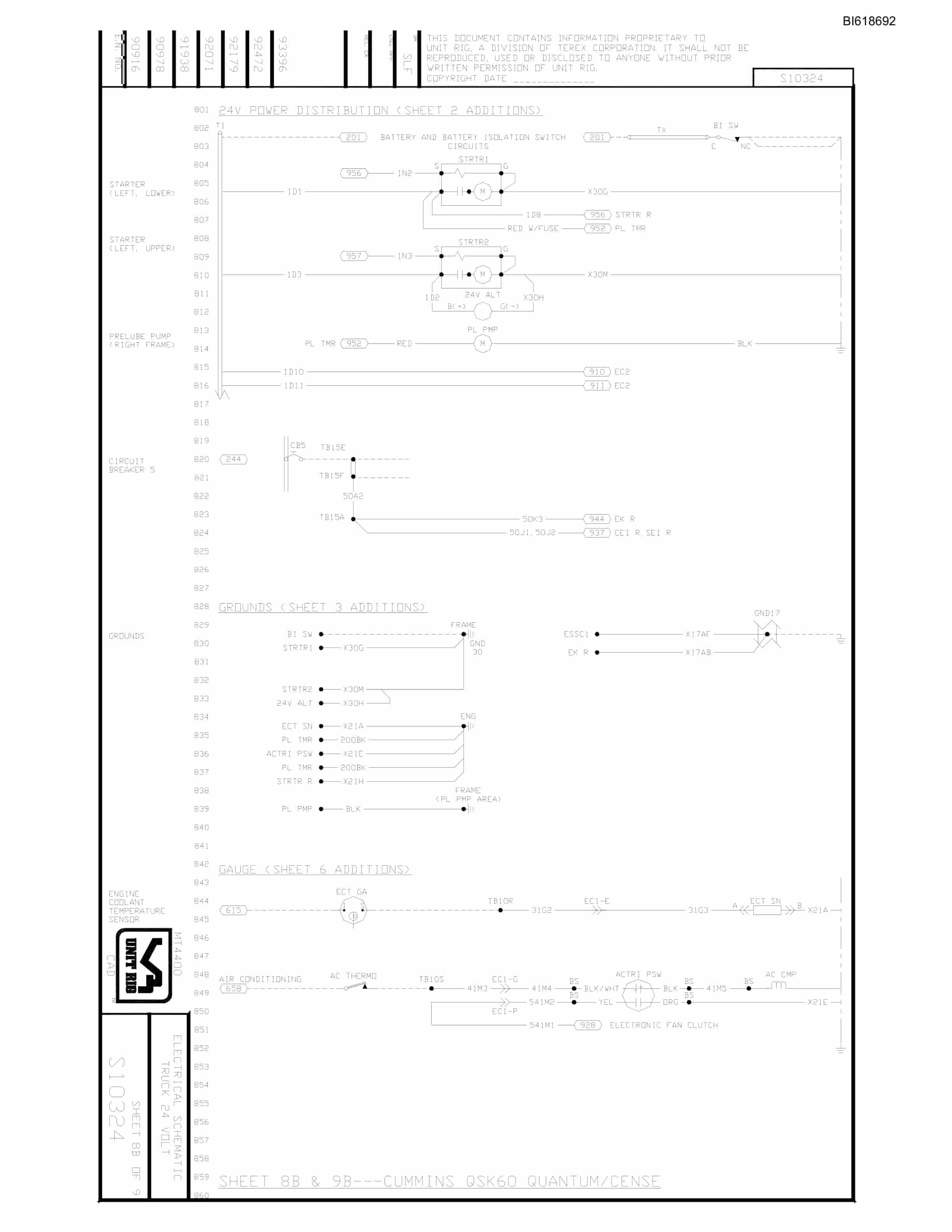 Bucyrus MT4400 Electrical Schematic BI618692-4