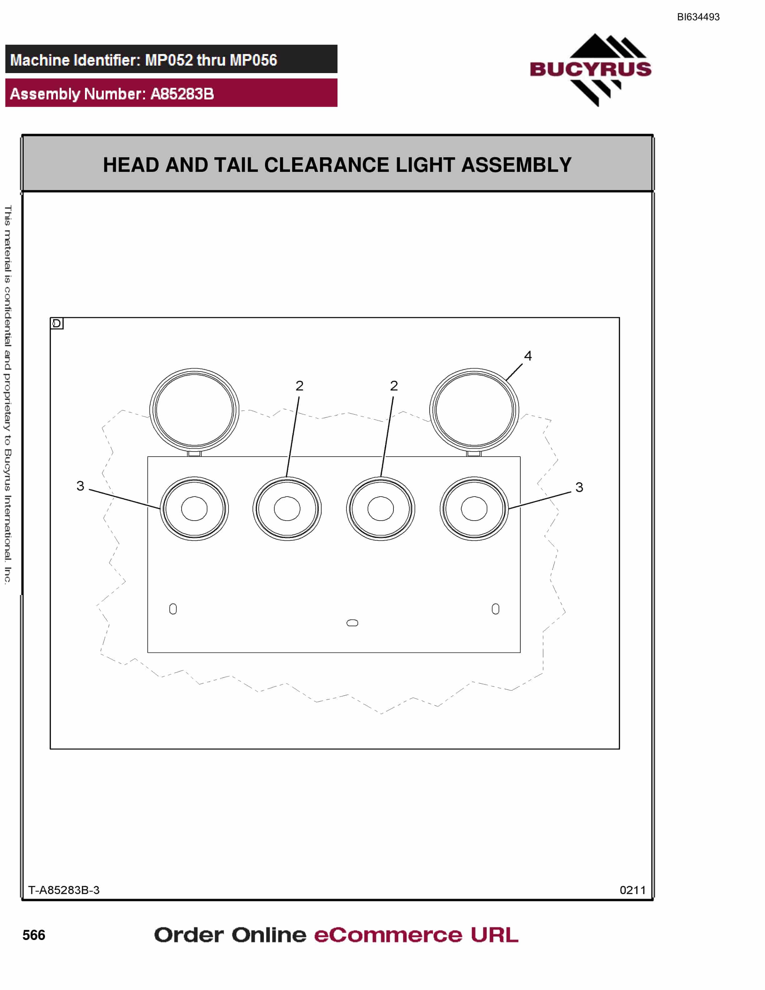 Bucyrus MT5500 Parts Catalog BI634493-3
