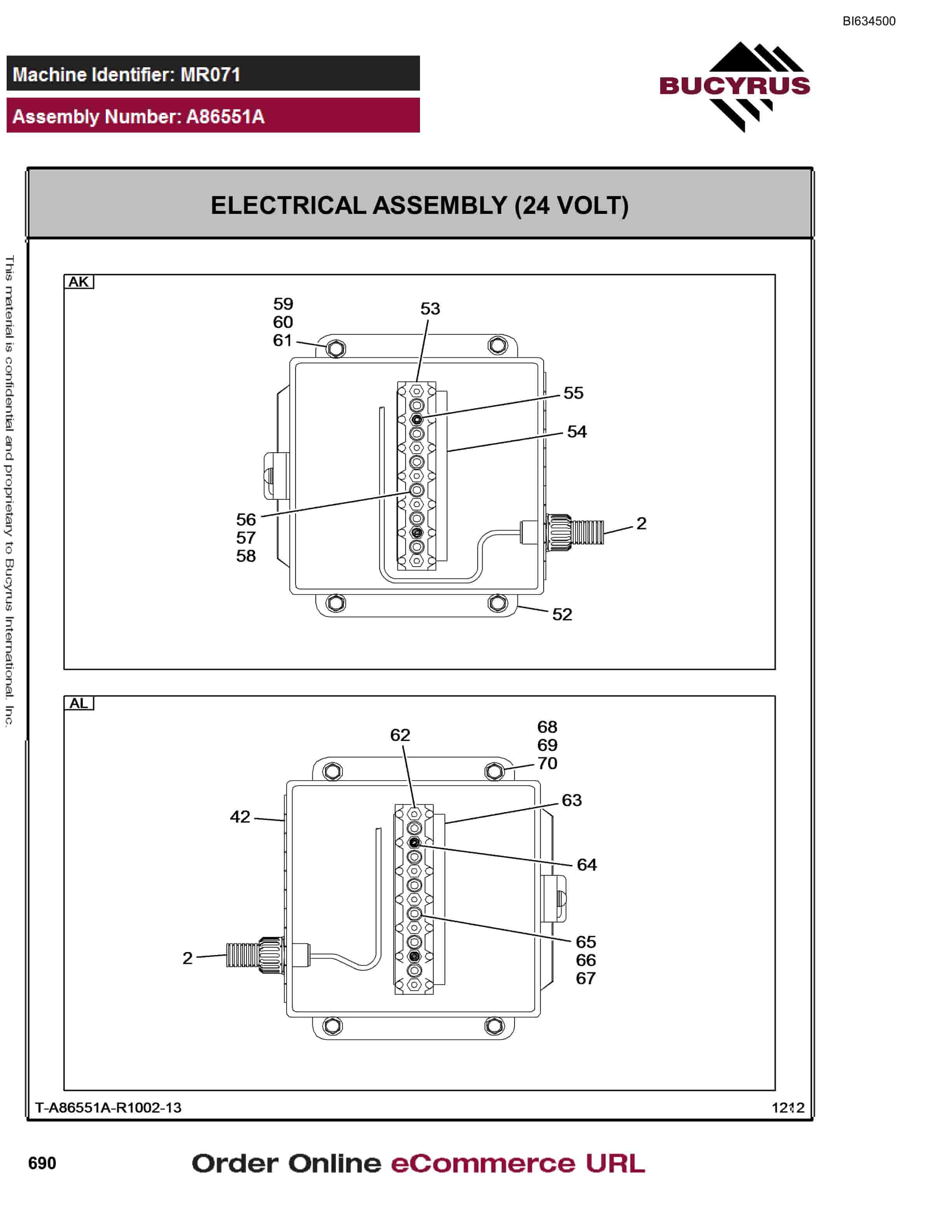 Bucyrus MT6300 AC Parts Catalog BI634500-3