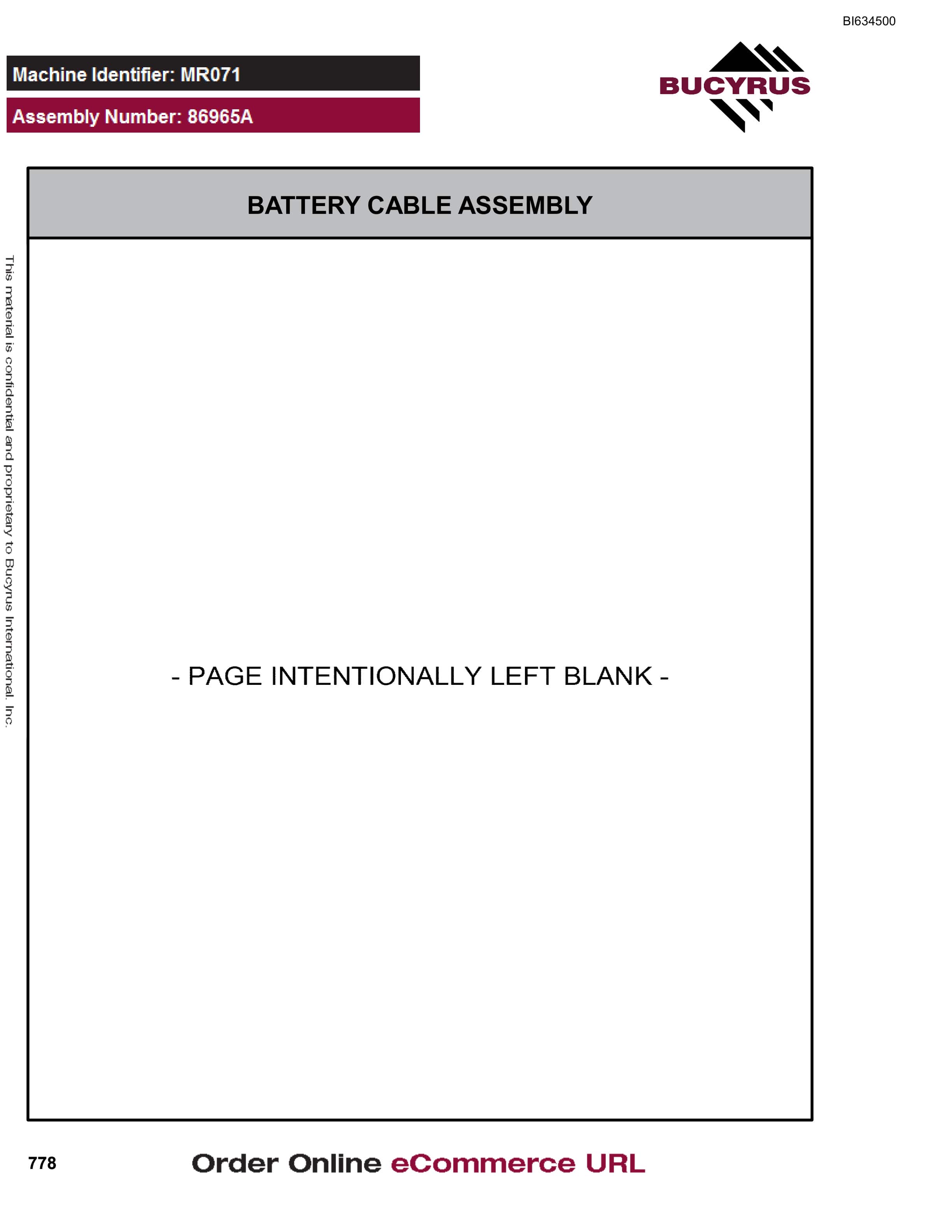Bucyrus MT6300 AC Parts Catalog BI634500-4