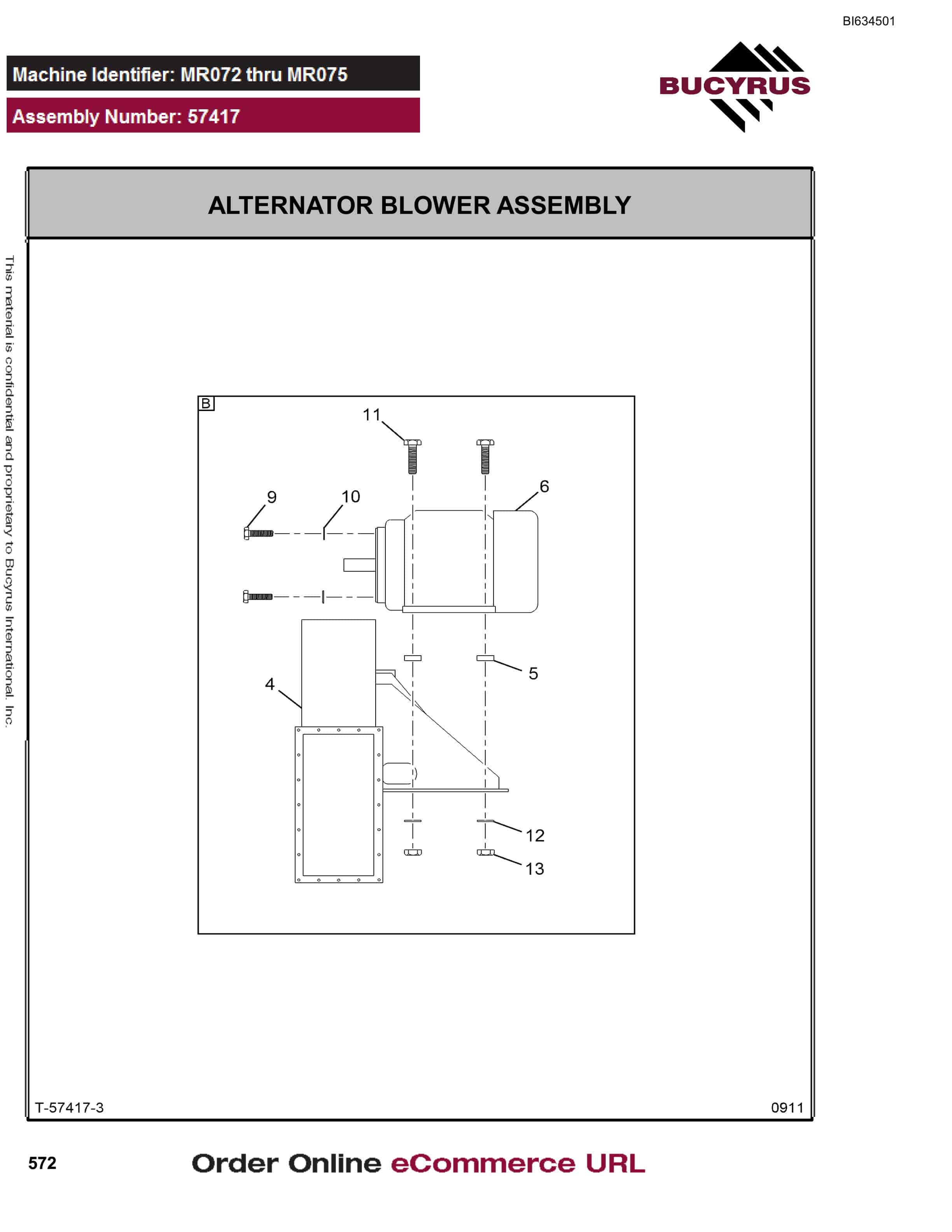 Bucyrus MT6300 AC Parts Catalog BI634501-2