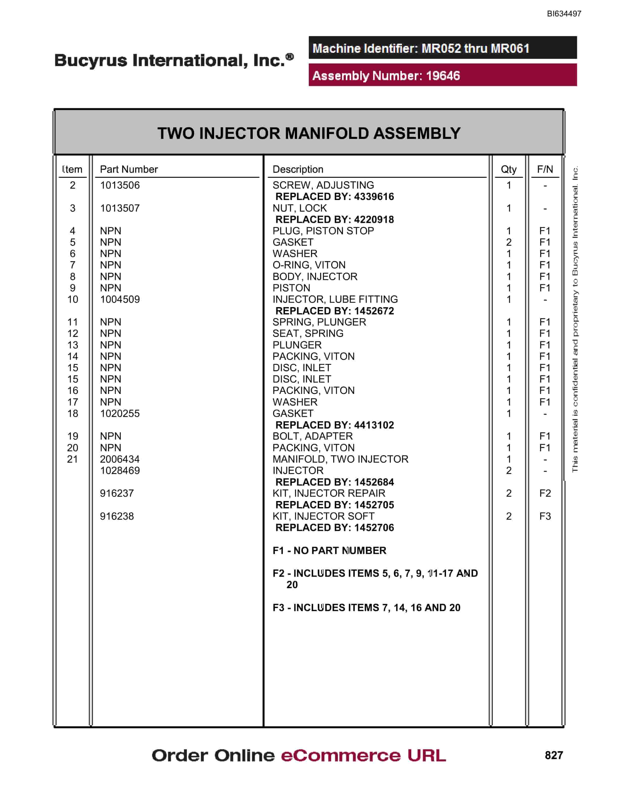 Bucyrus MT6300 Parts Catalog BI634497-5