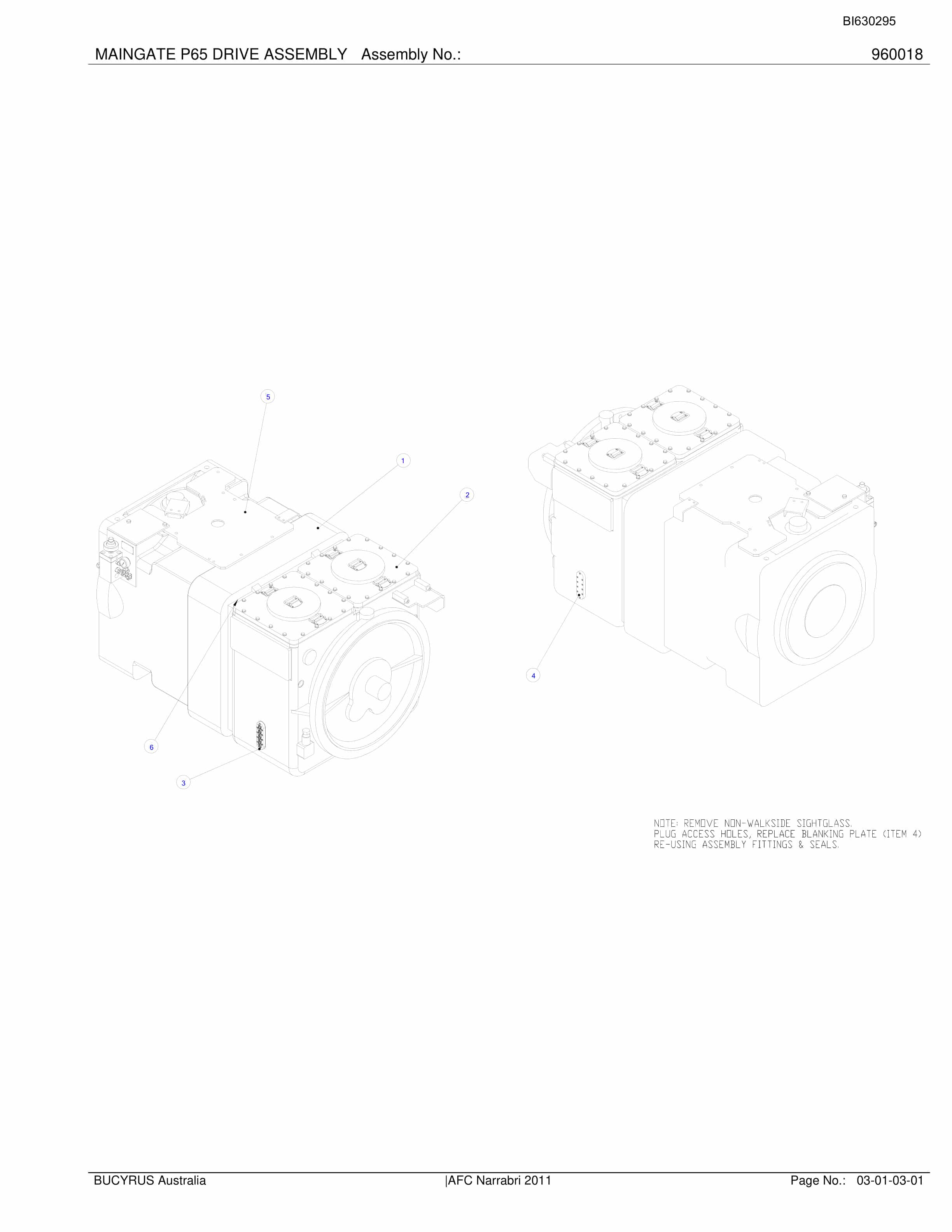 Bucyrus Narrabri AFC Parts Catalog BI630295-5