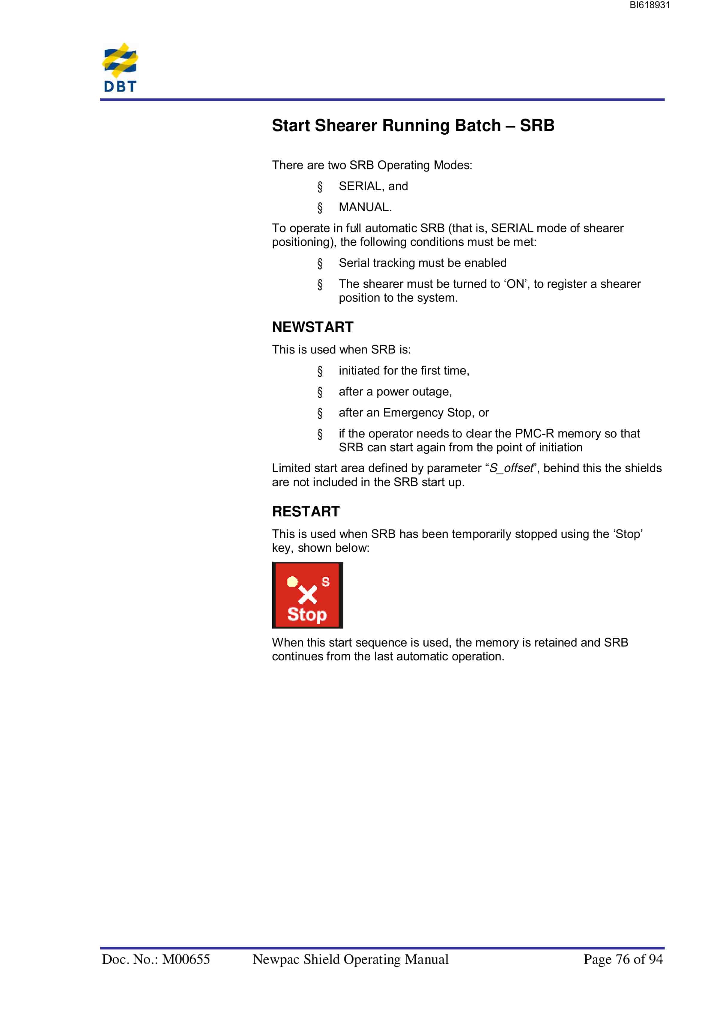 Bucyrus Newpac Shield Technical Manual BI618931-5