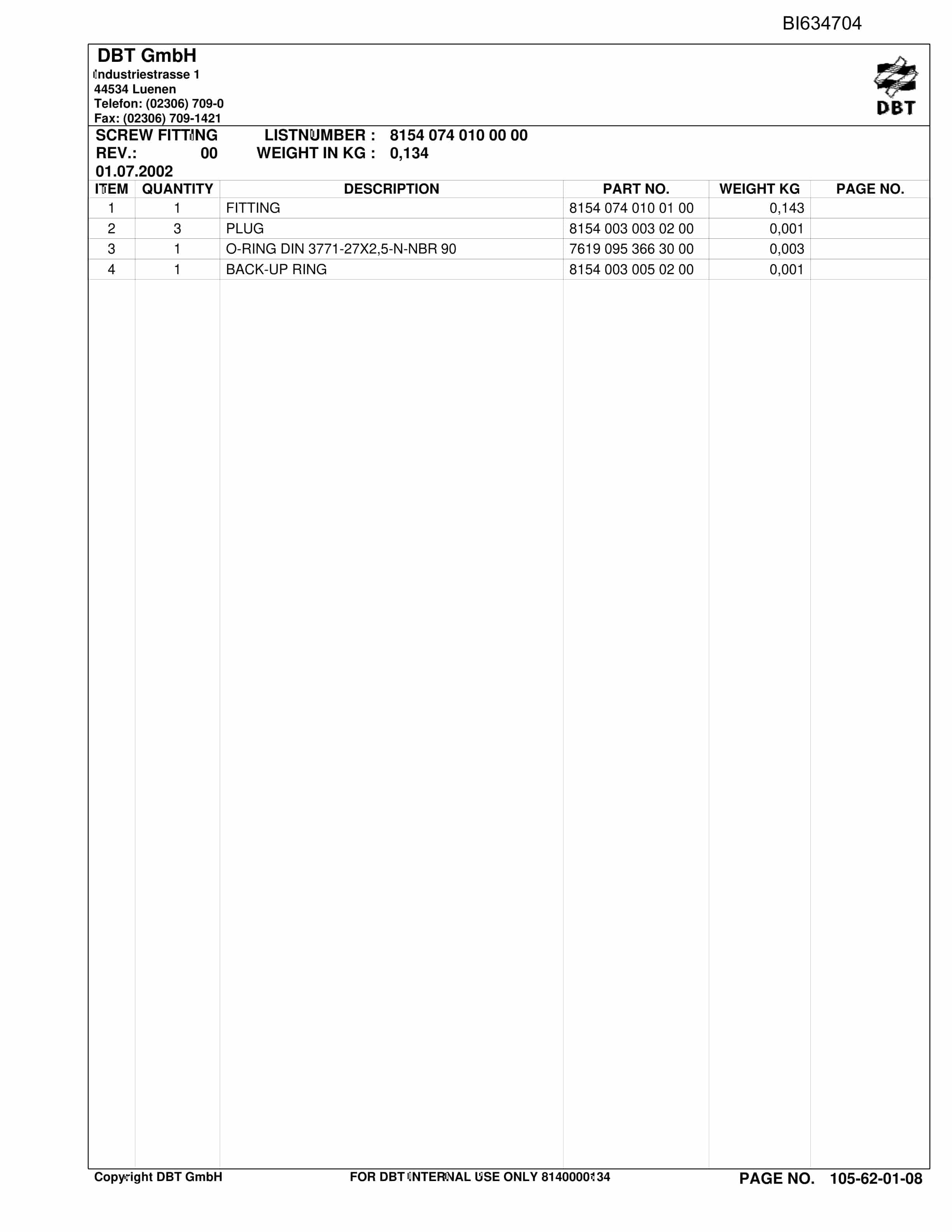 Bucyrus NINGXIA Coal DBT-Shield And Supply Parts Catalog BI634704-5