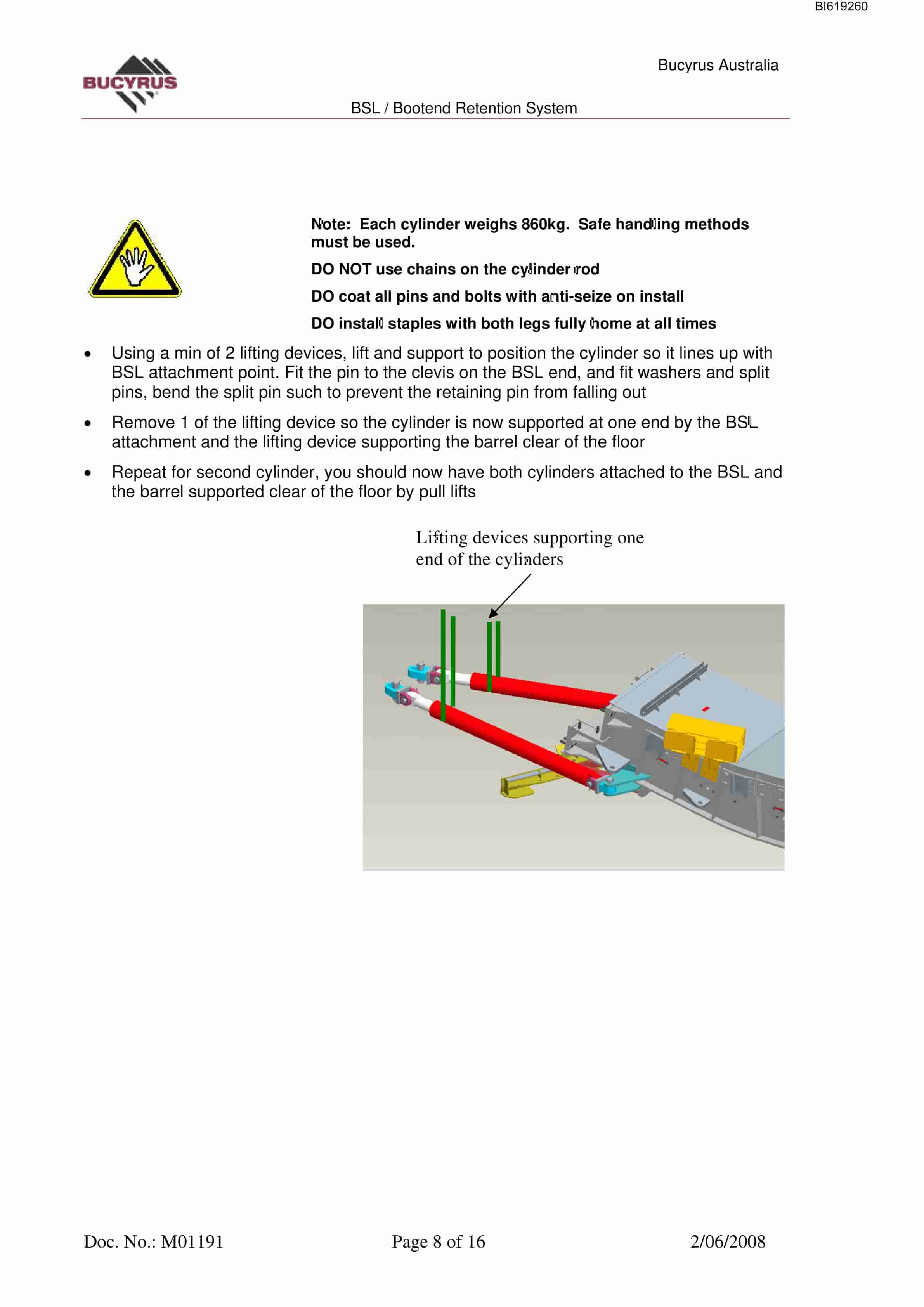 Bucyrus Oaky Crk No.1 BSL - Bootend Retention Supplement Technical Manual BI619260-2
