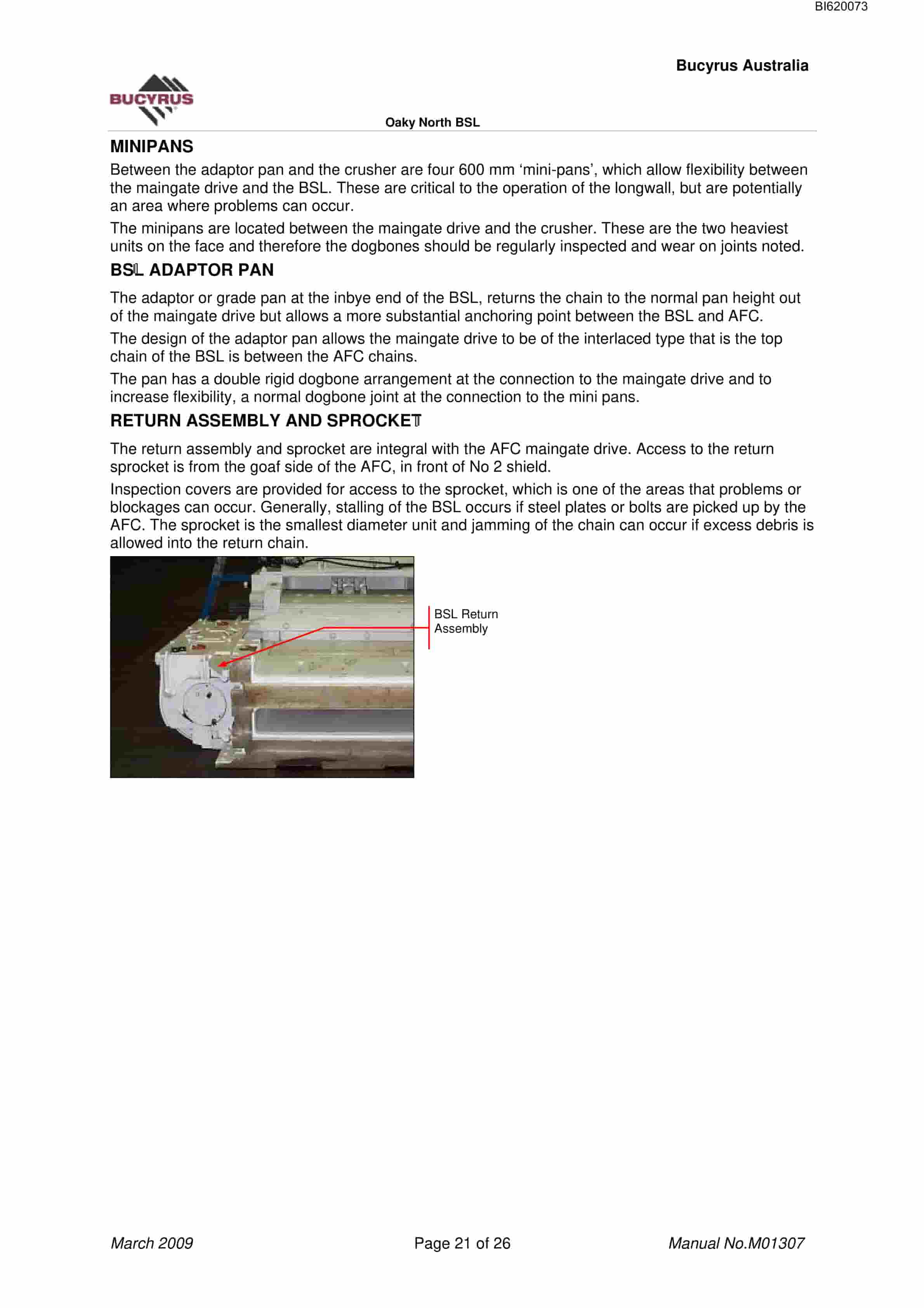 Bucyrus Oaky North Beam Stage Loader Technical Manual BI620073-5