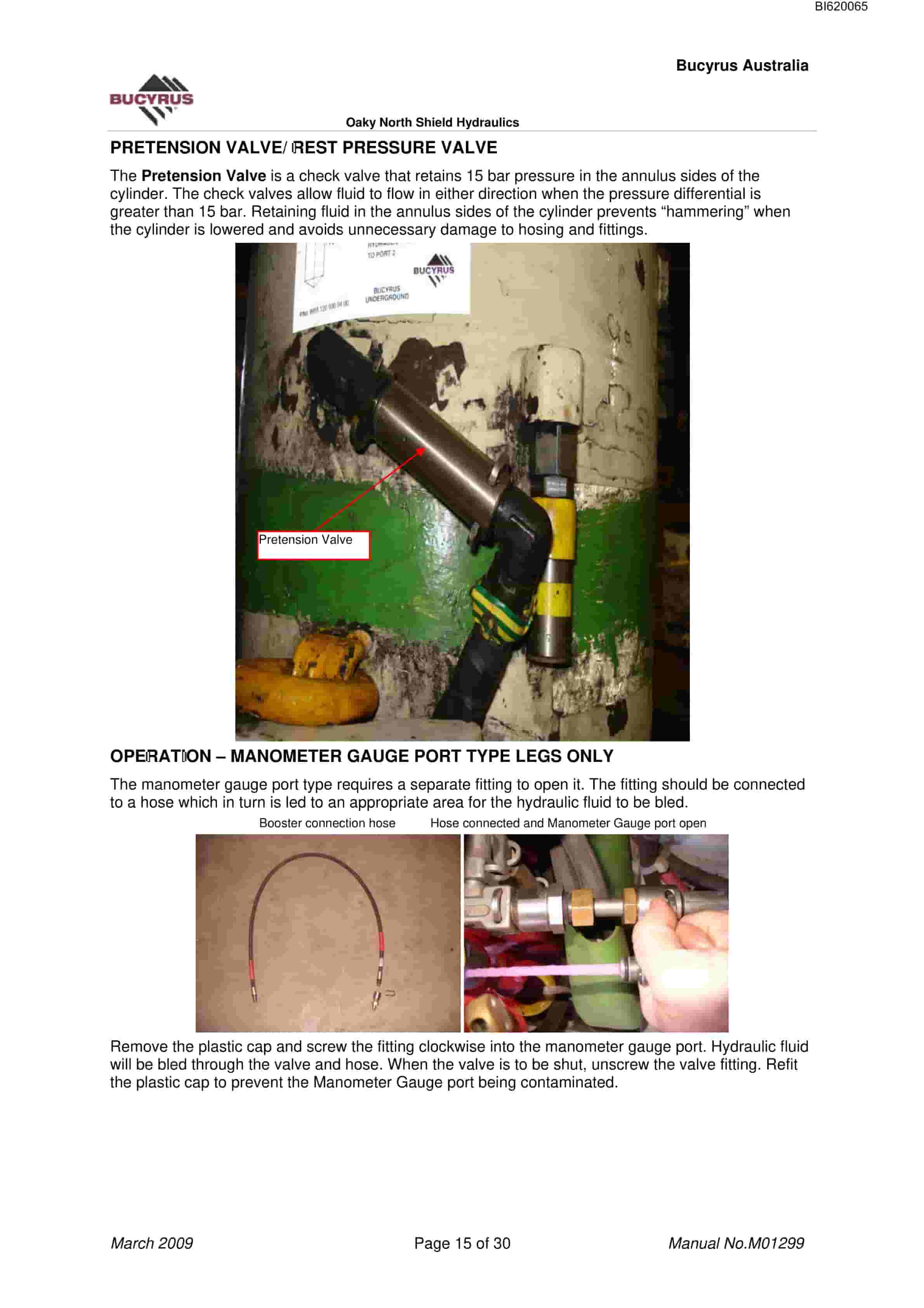 Bucyrus Oaky North Shield Hydraulics Technical Manual BI620065-2