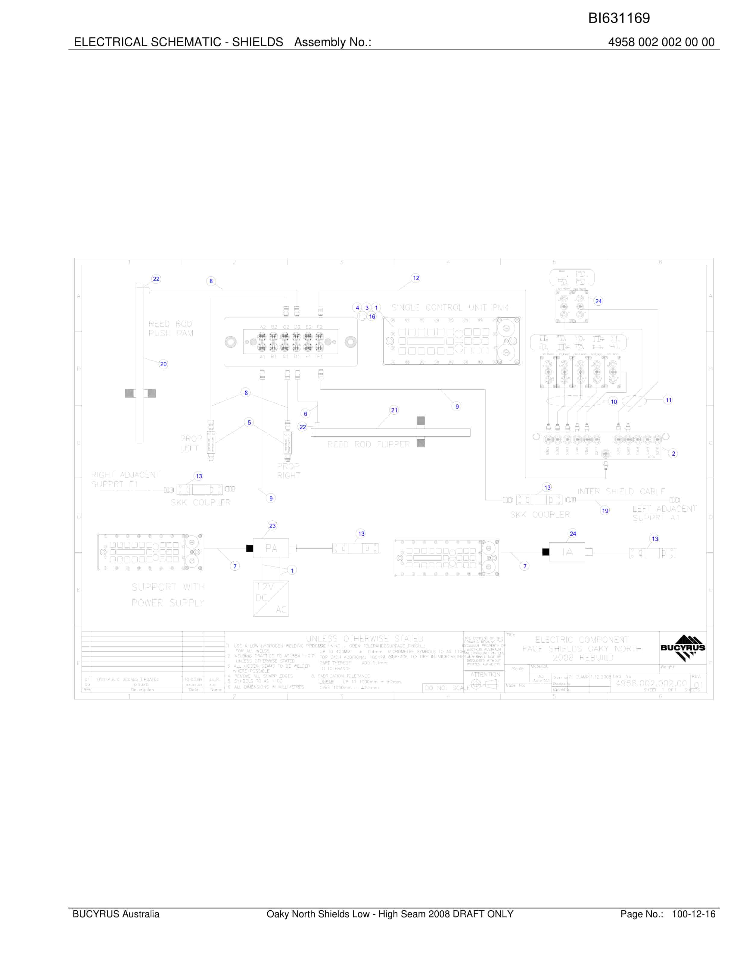 Bucyrus Oaky North Shields Low - High Seam 2008 Parts Catalog BI631169-2
