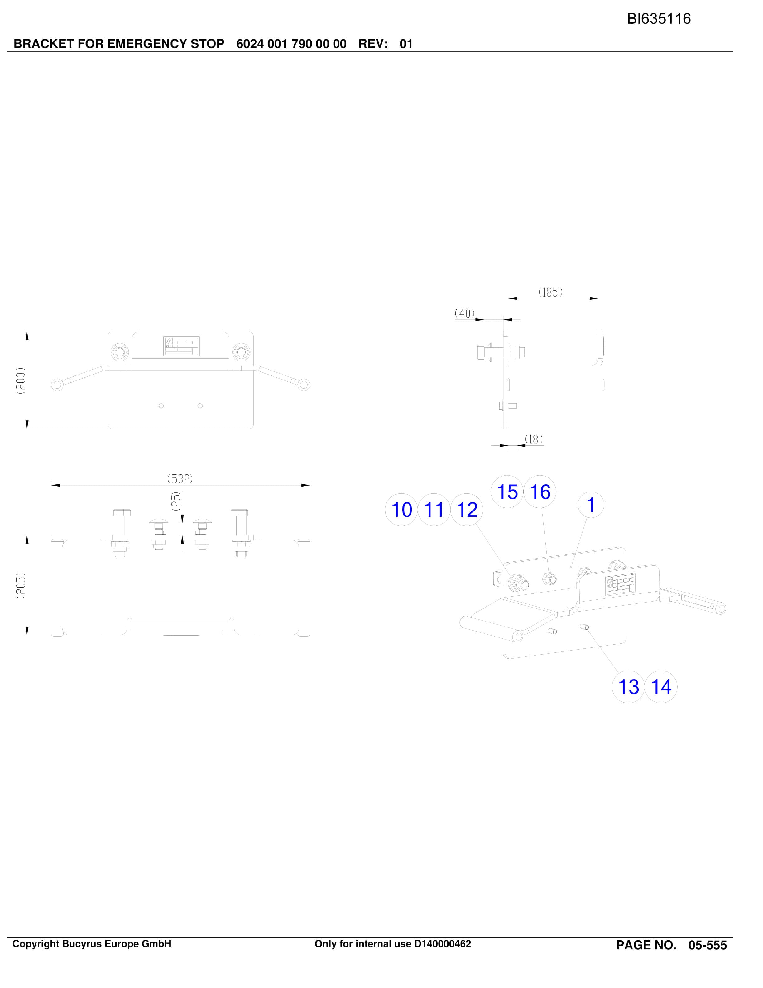 Bucyrus OBJ. CHINA SHANXI LILIU, RHH PlowSystem Parts Catalog BI635116-5