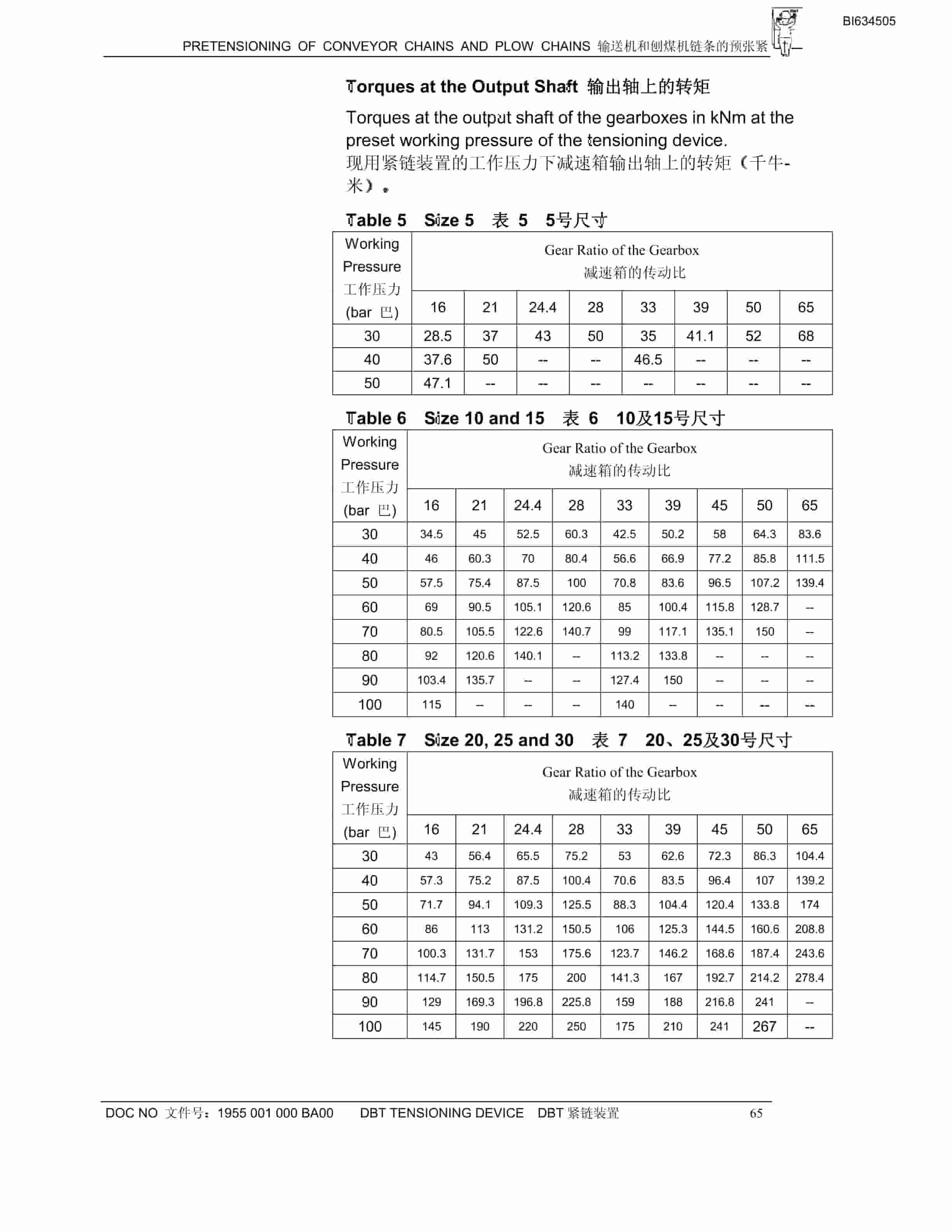 Bucyrus OBJECT TIEFA Coal CHINA Parts Catalog BI634505-4