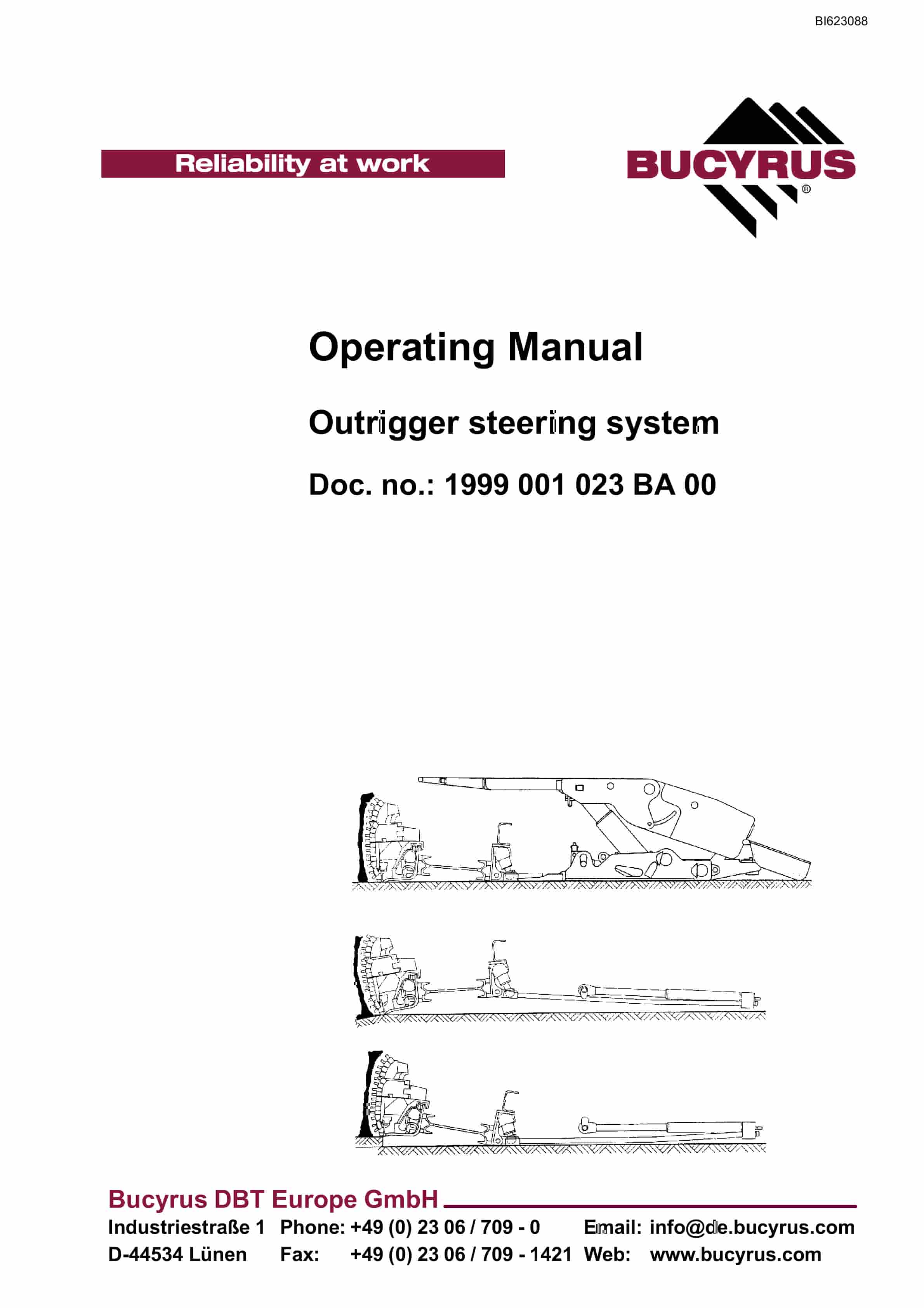 Bucyrus Outrigger Steering System Operating Manual BI623088