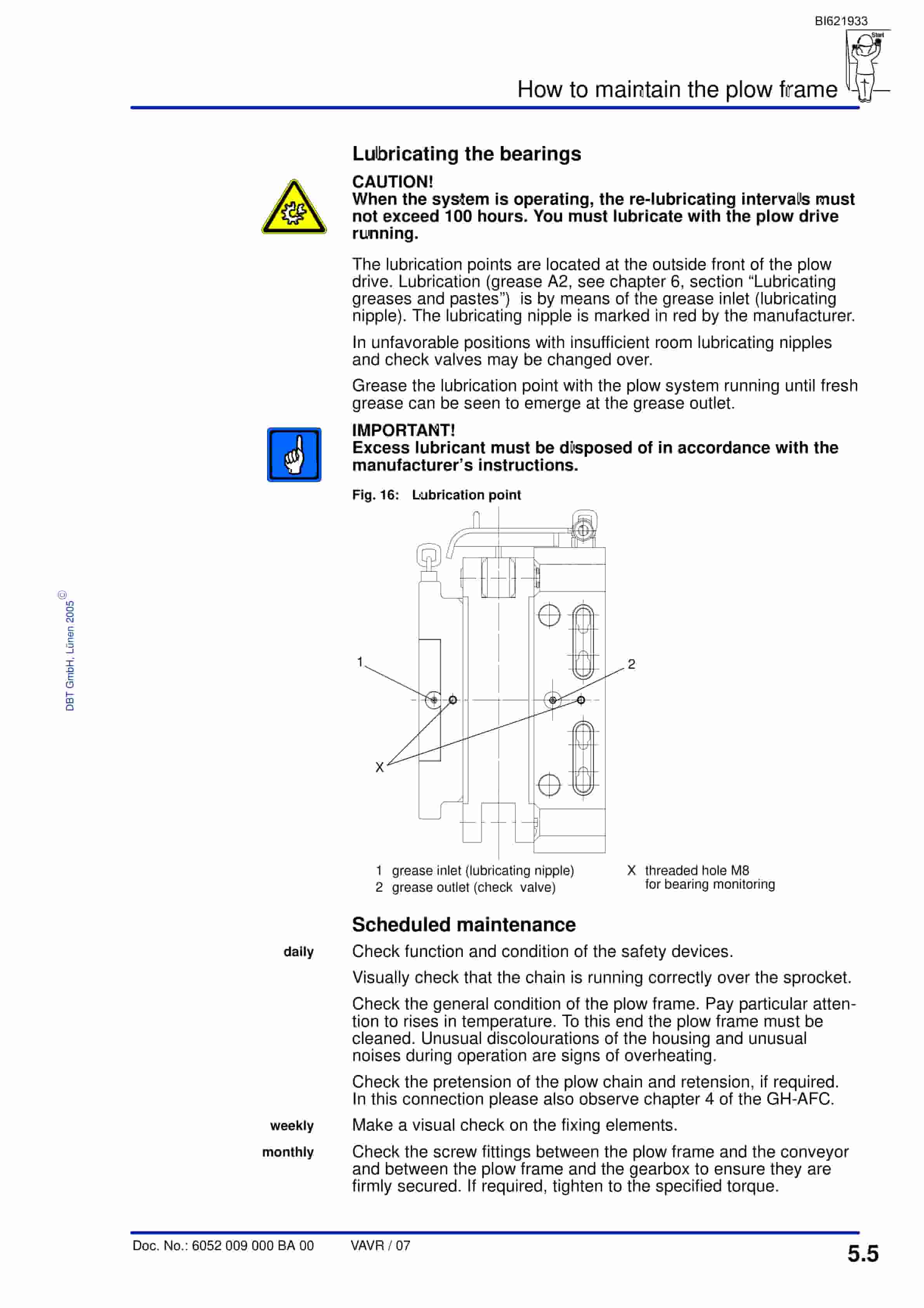 Bucyrus Plow Frame HK 30-2 Technical Manual BI621933-3