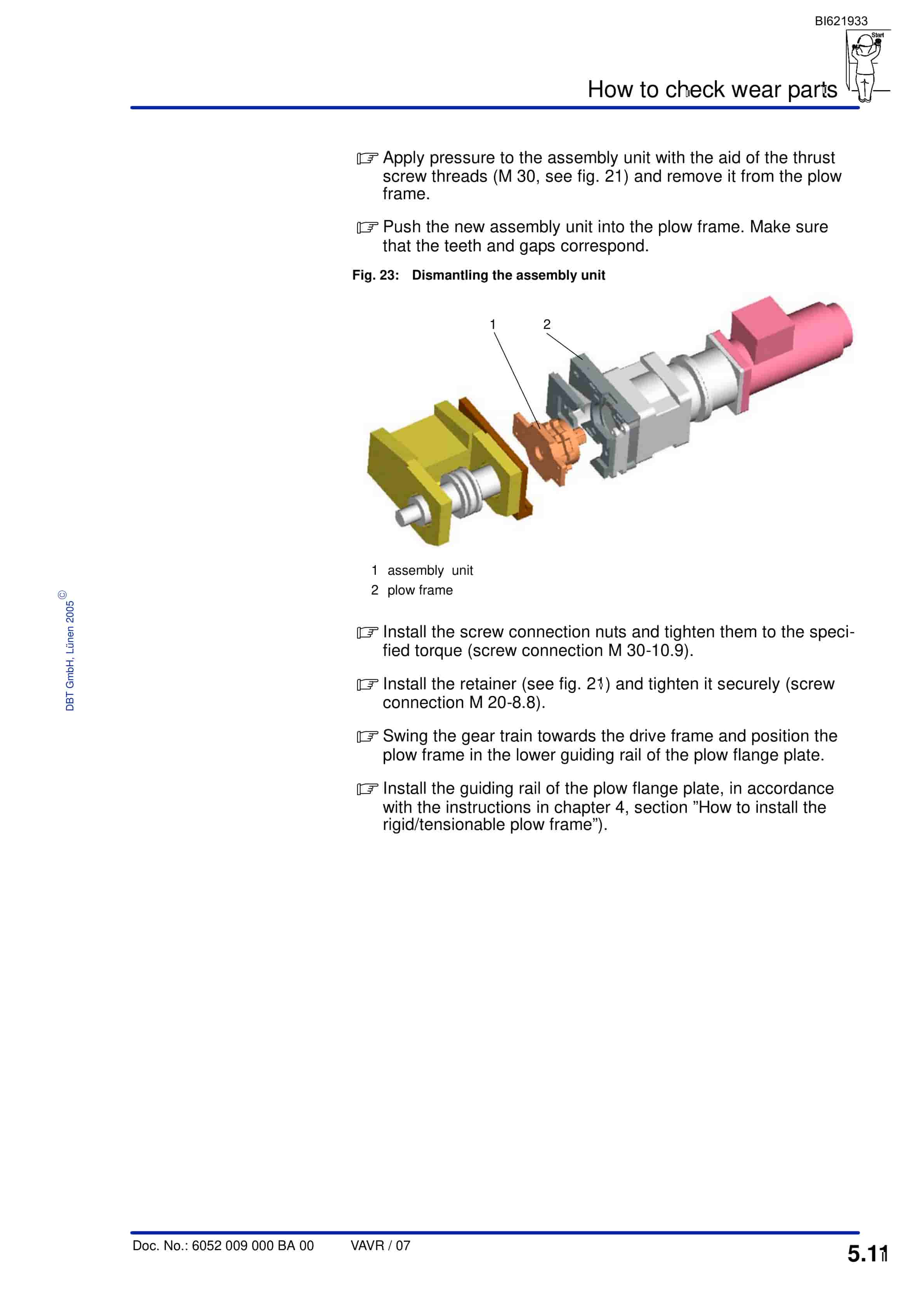 Bucyrus Plow Frame HK 30-2 Technical Manual BI621933-4