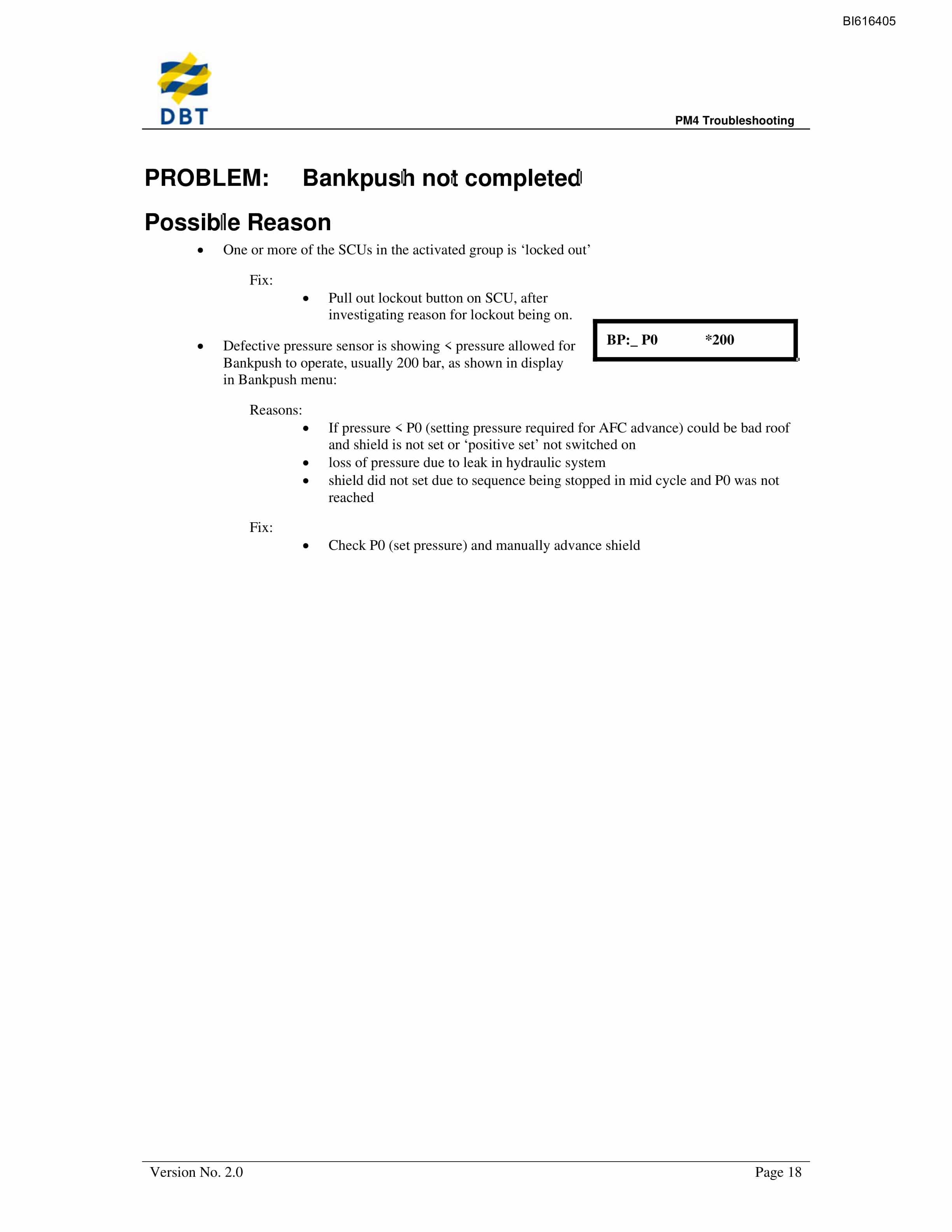 Bucyrus PM4 Troubleshooting Technical Manual BI616405-4
