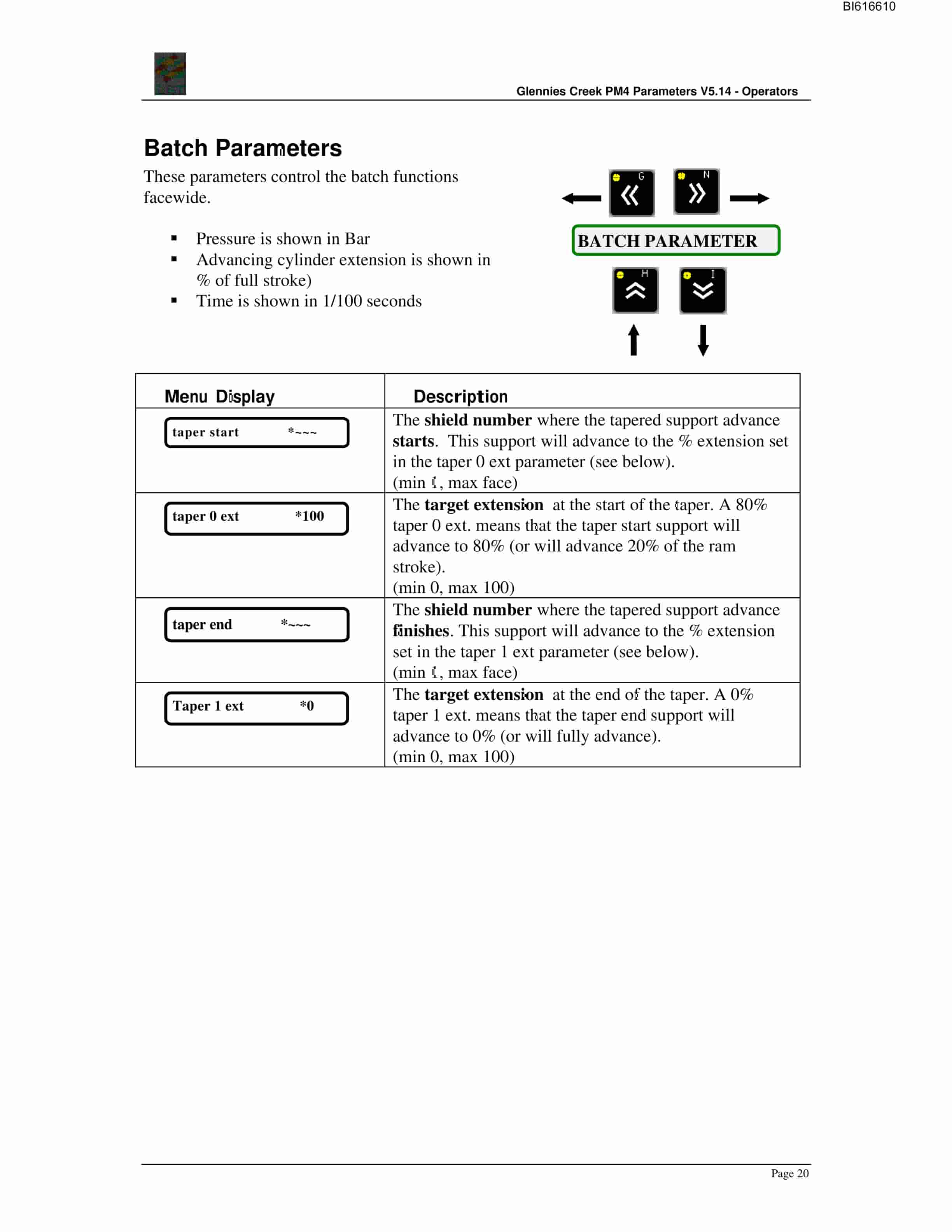 Bucyrus PM4 V5.14 Parameters Manual - Operators Technical Manual BI616610-4