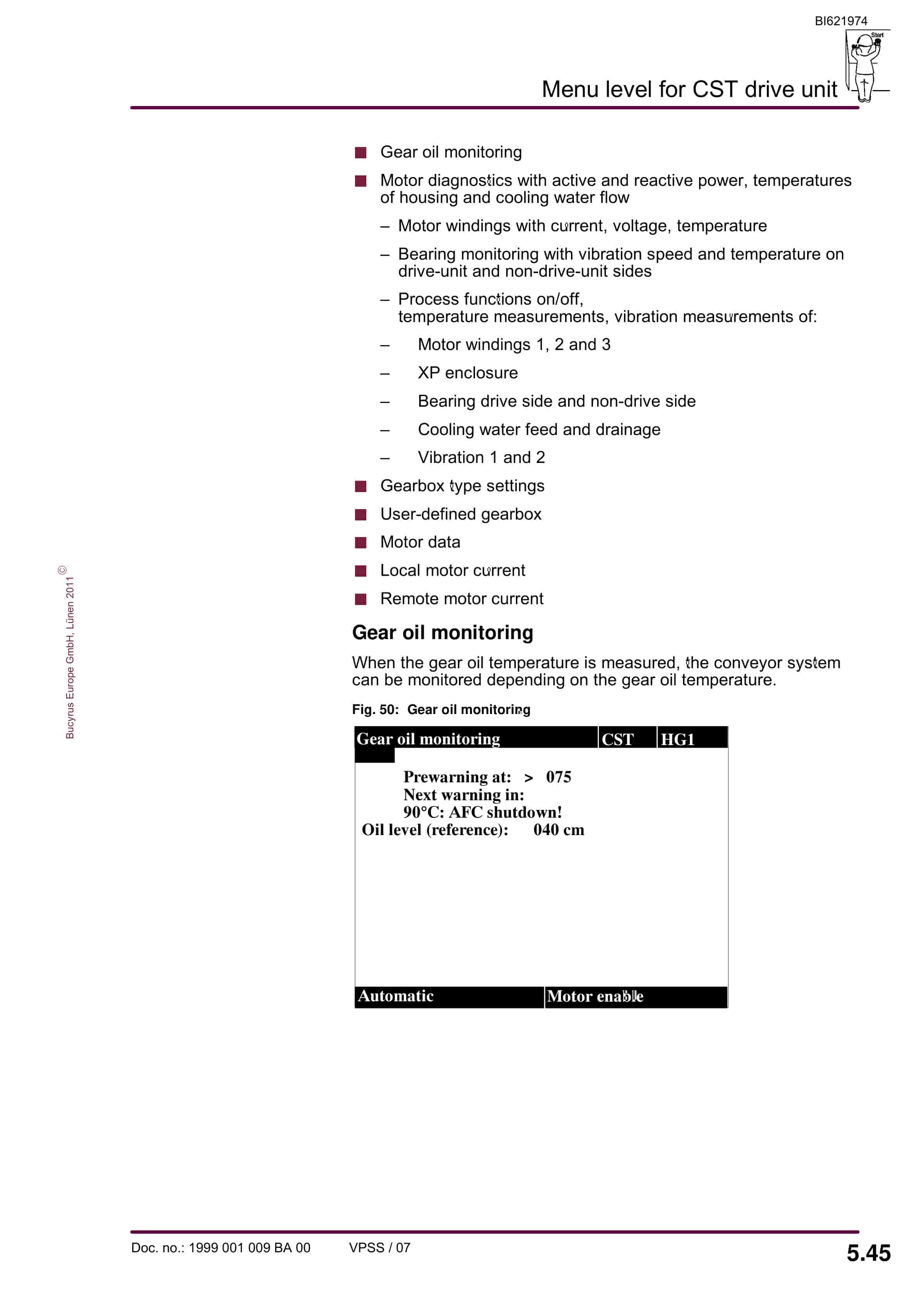 Bucyrus PMC-D Drive Control System Conveyor With CST Gearbox Operating Manual BI621974-3