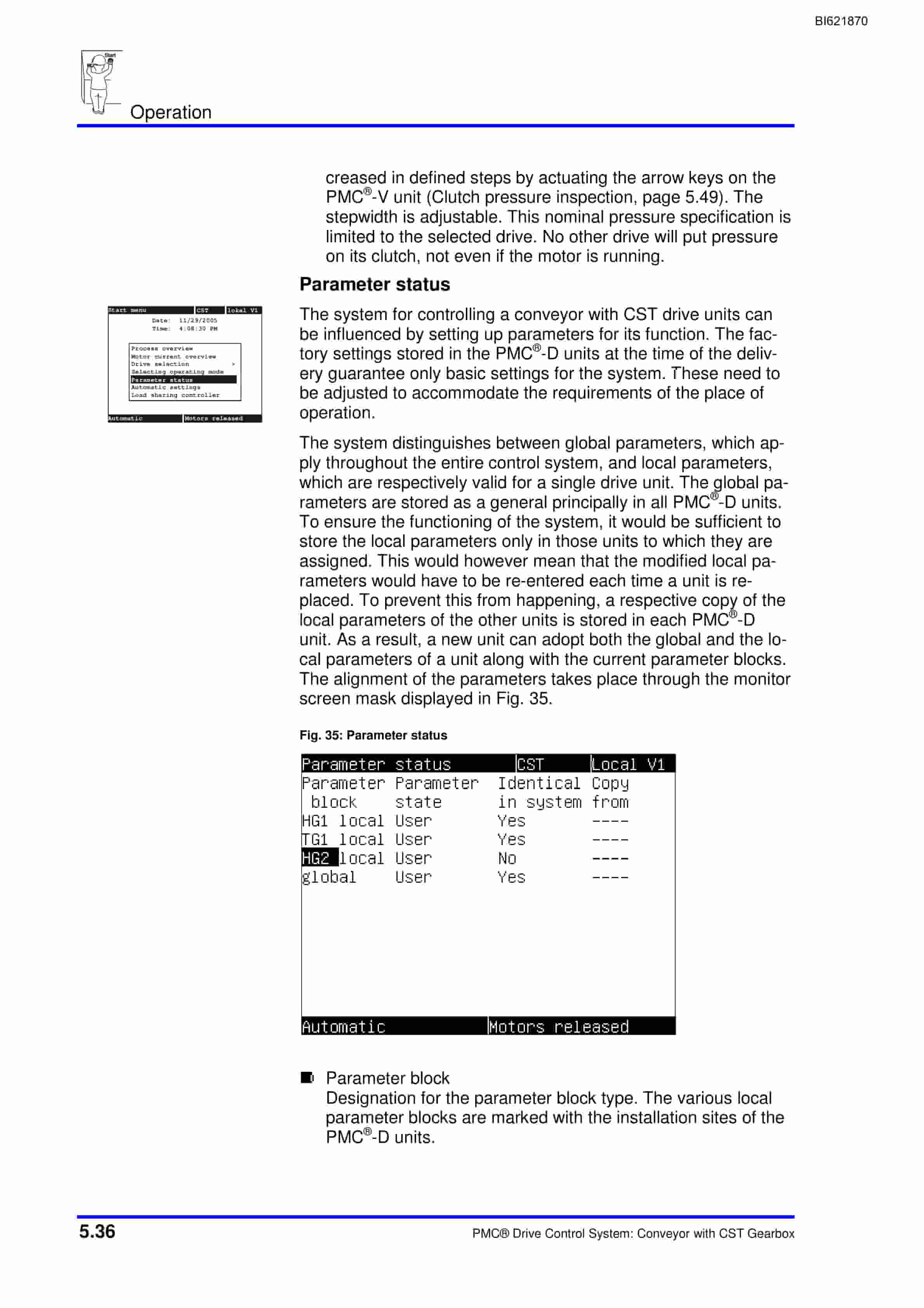 Bucyrus PMC Drive Control System Conveyor With CST Gearbox Technical Manual BI621870-3