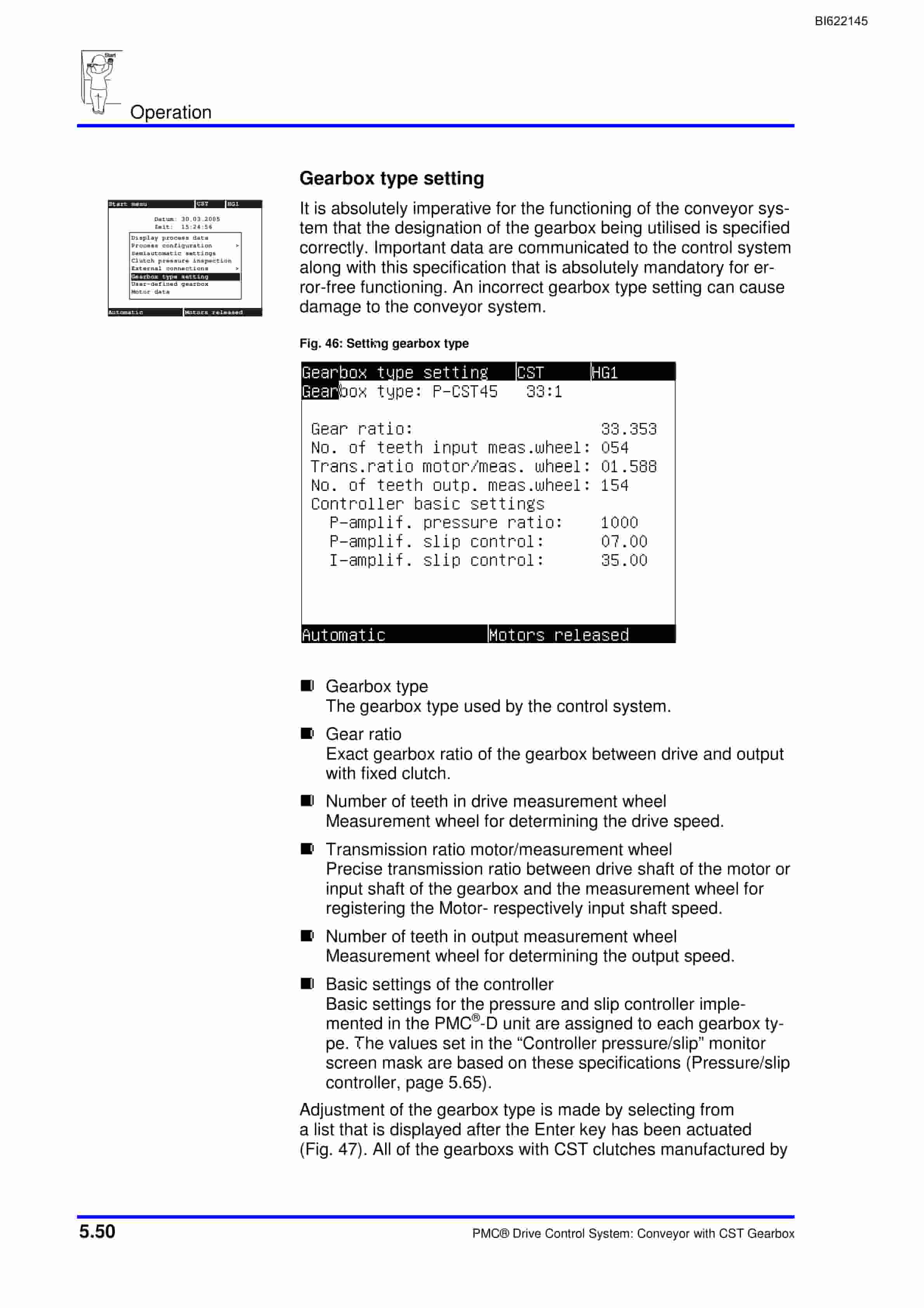 Bucyrus PMC Drive Control System Conveyor With CST Gearbox Technical Manual BI622145-5