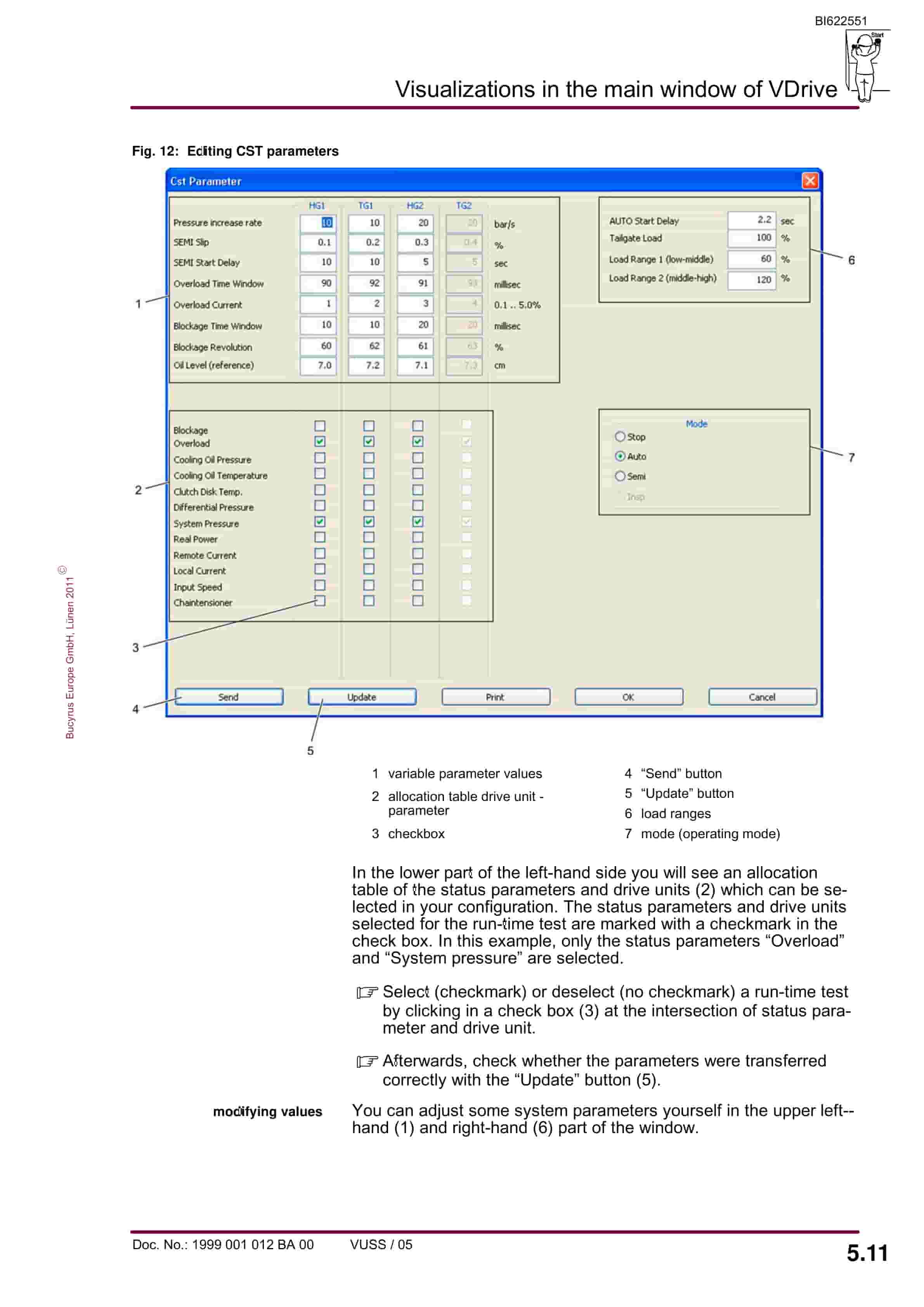 Bucyrus PMC-System Vdrive Visualization Of The CST Gearbox Control System Ver 10.76 Operating Manual BI622551-2