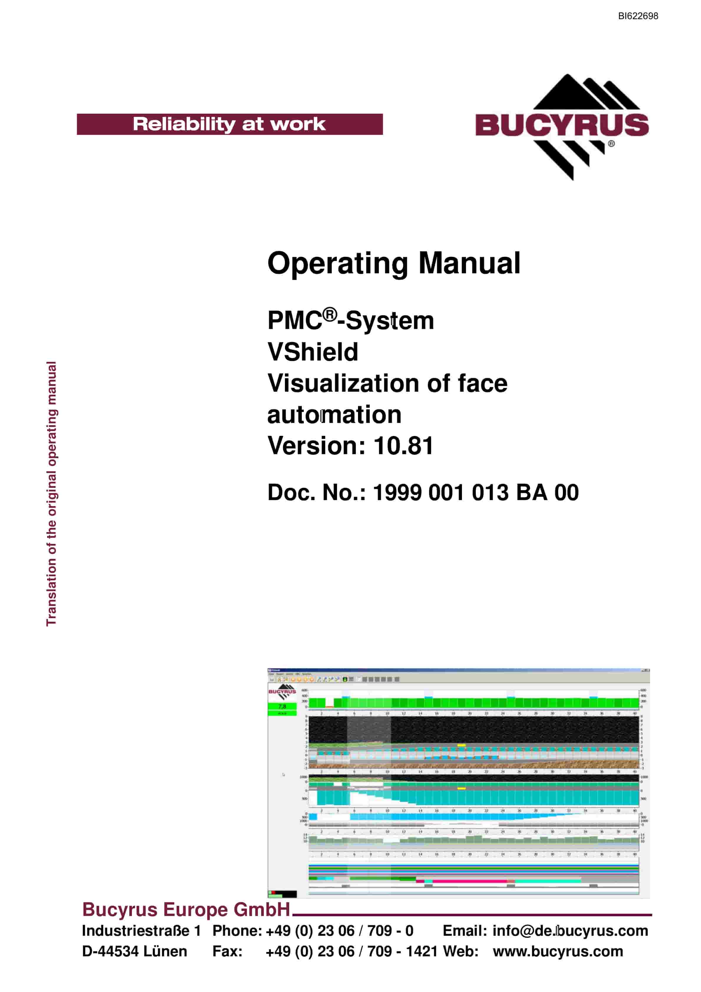 Bucyrus PMC-System VShield Visualization Of Face Automation Ver 10.81 Operating Manual BI622698
