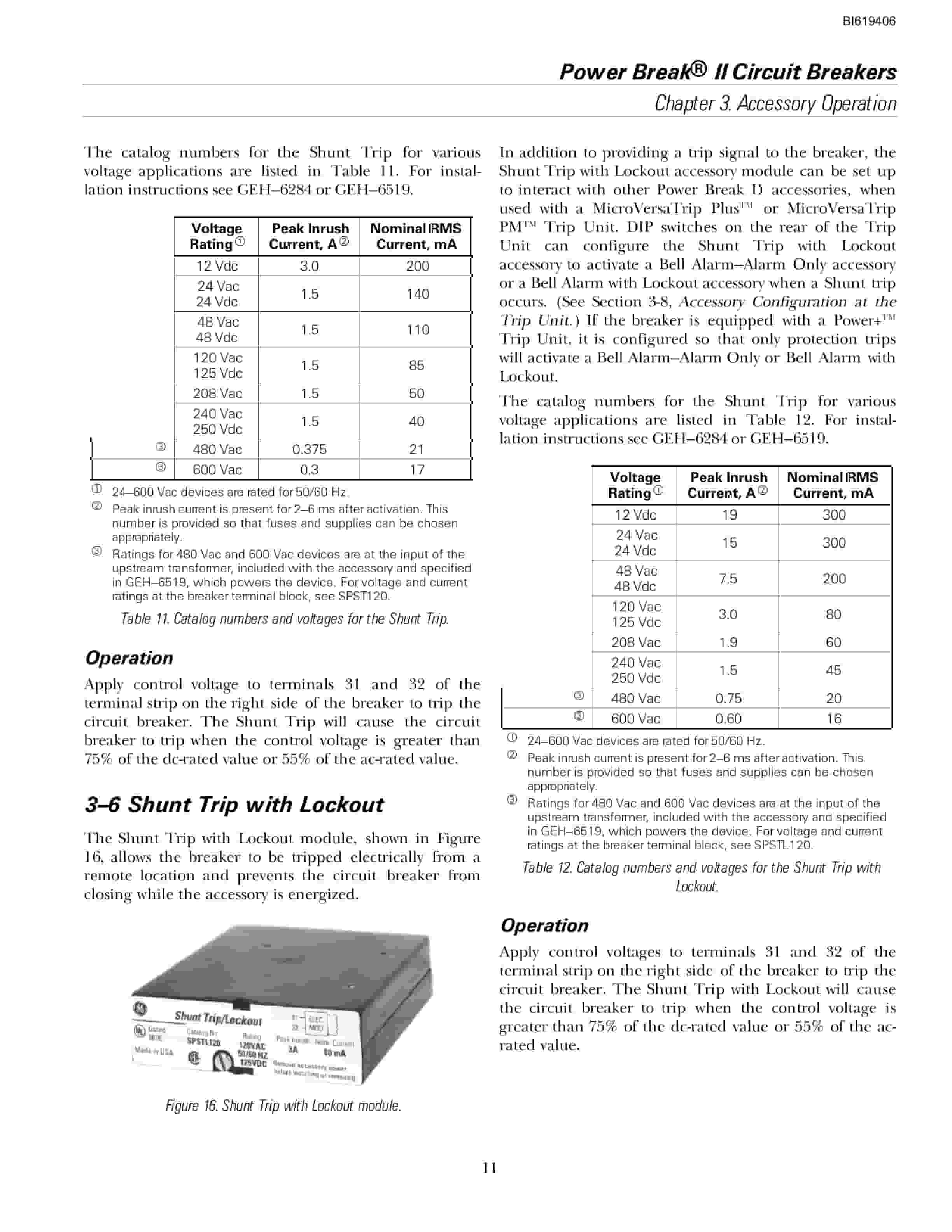 Bucyrus Power Break II Circuit Breakers 800-4000 A Frames Technical Manual BI619406-3