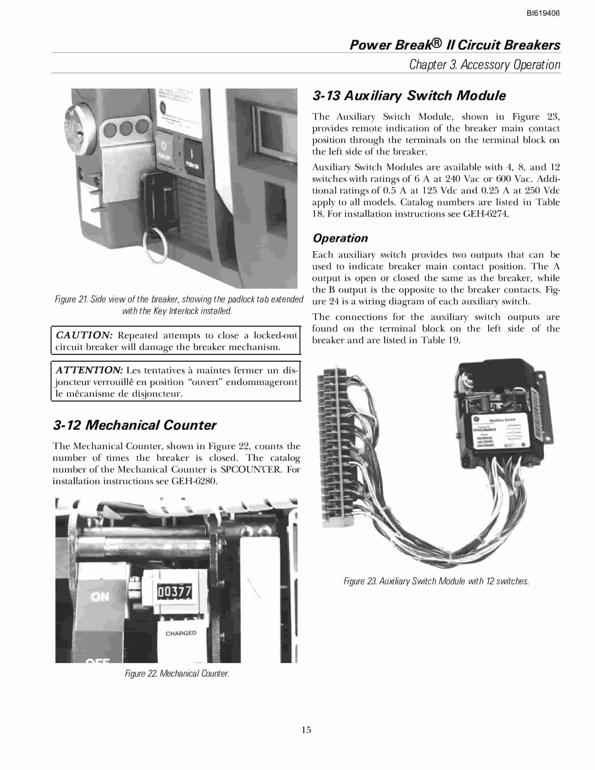 Bucyrus Power Break II Circuit Breakers 800-4000 A Frames Technical Manual BI619406-5