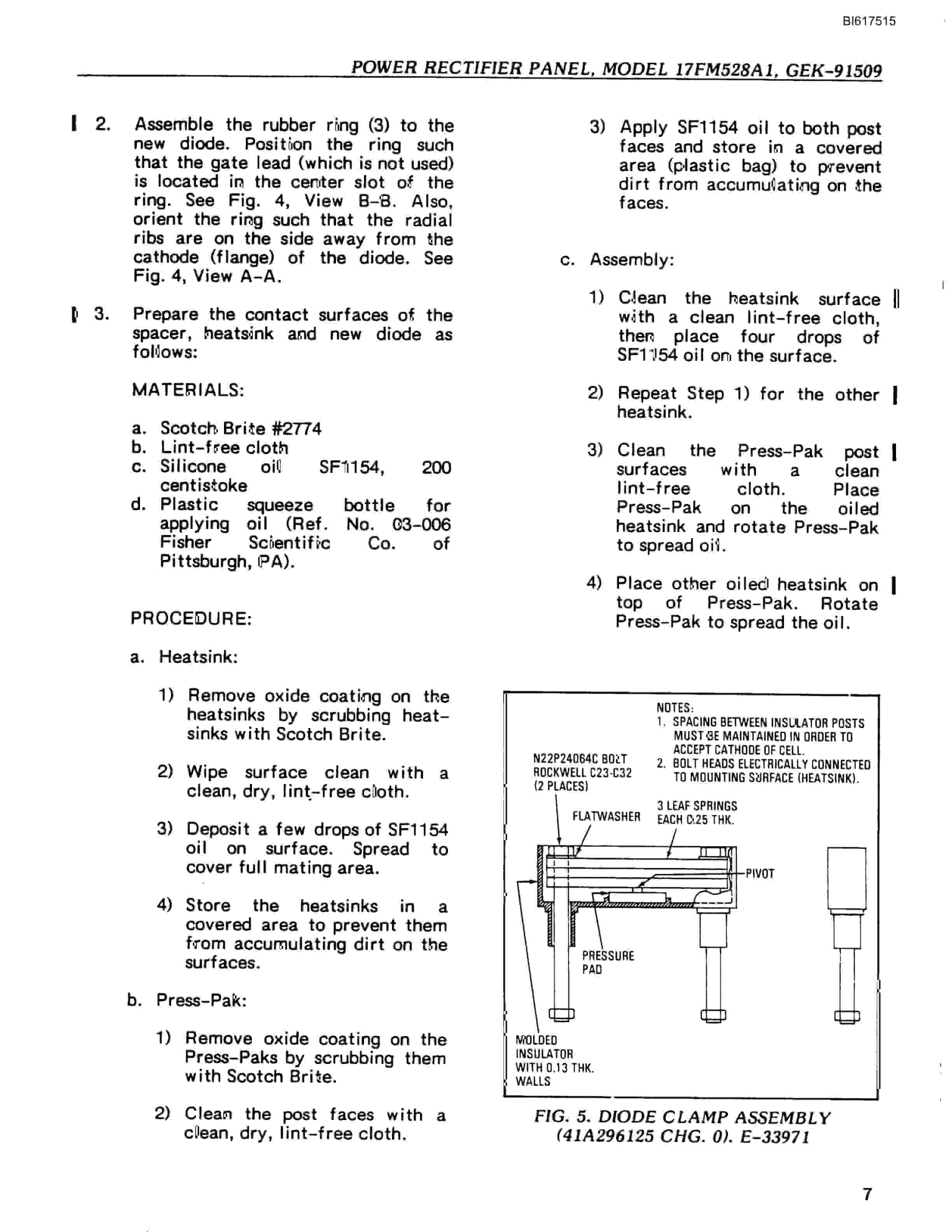 Bucyrus Power Rectifier Panel 17FM528A1 Technical Manual BI617515-3