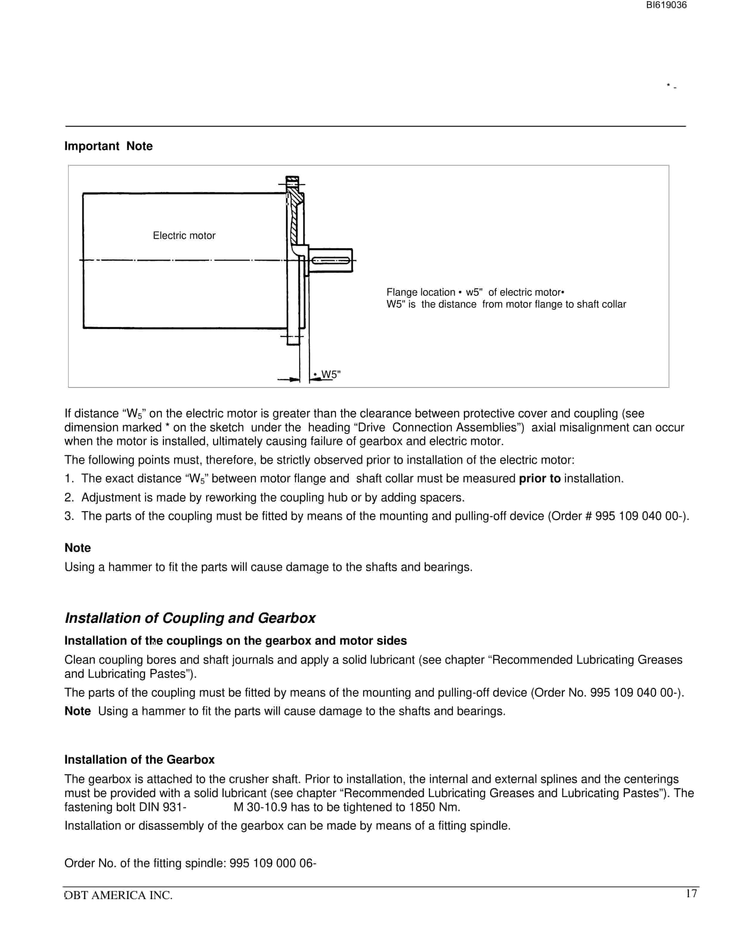 Bucyrus Power Unit With Bevel Technical Manual BI619036-4