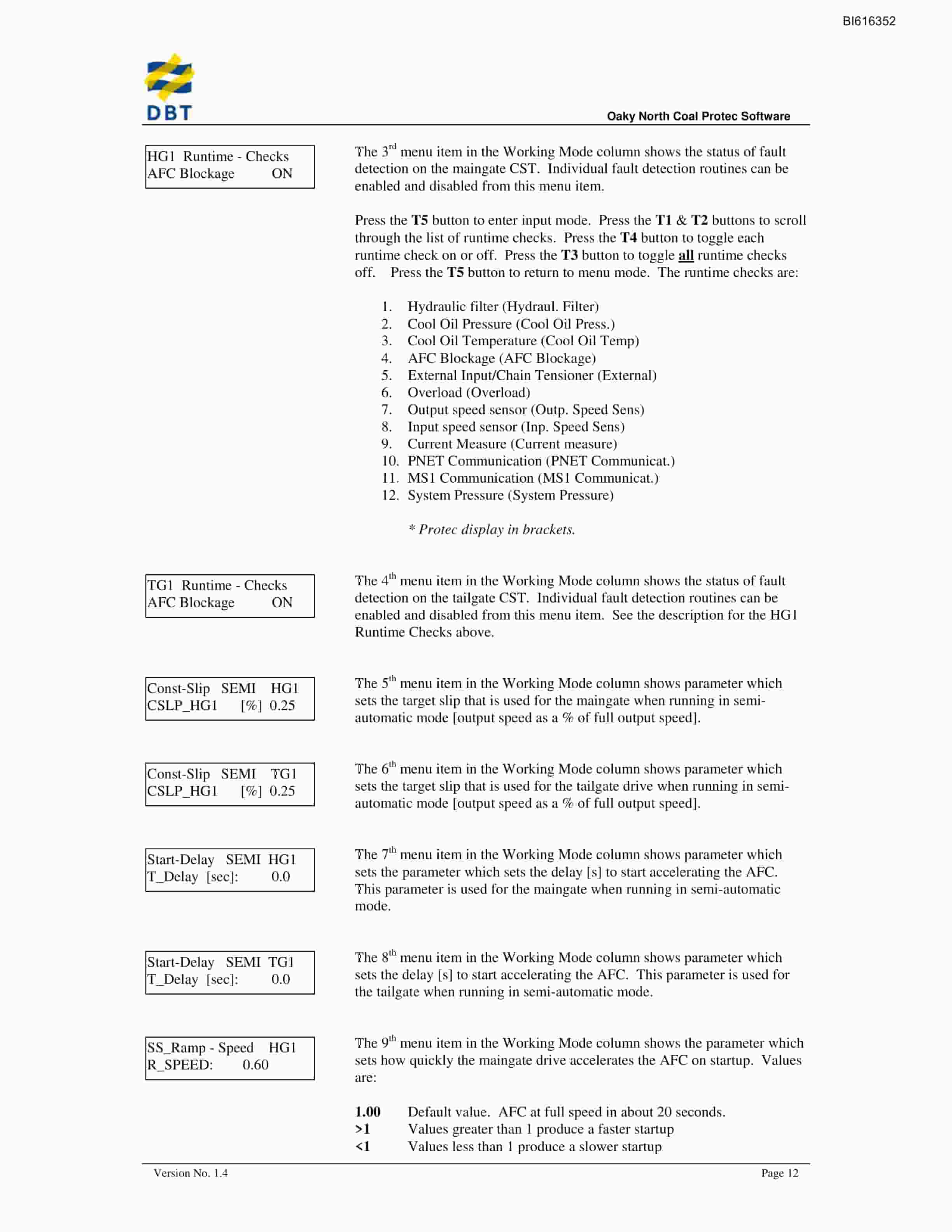 Bucyrus Protec Software V4.65e Technical Manual BI616352-5