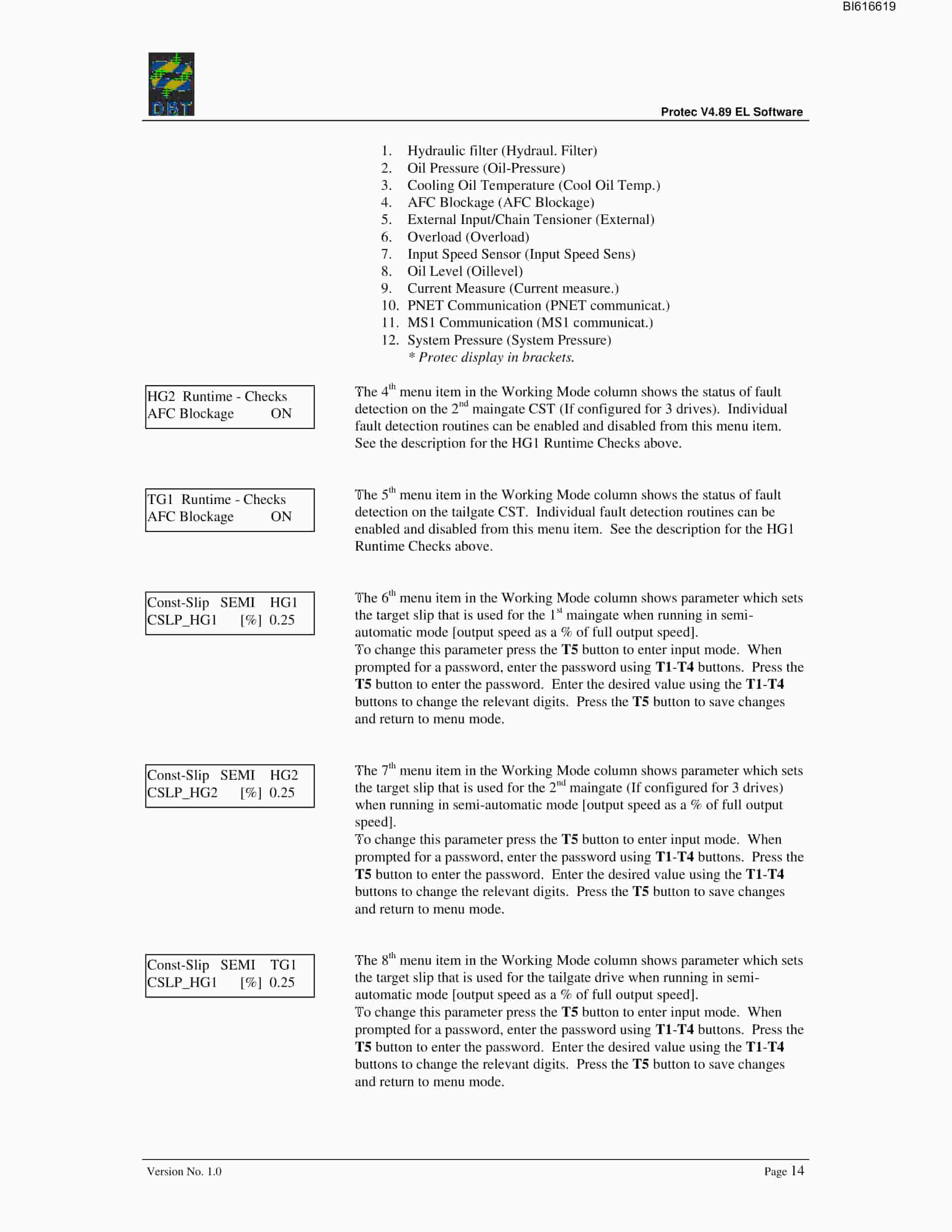 Bucyrus Protec Software V4.9 Technical Manual BI616619-3