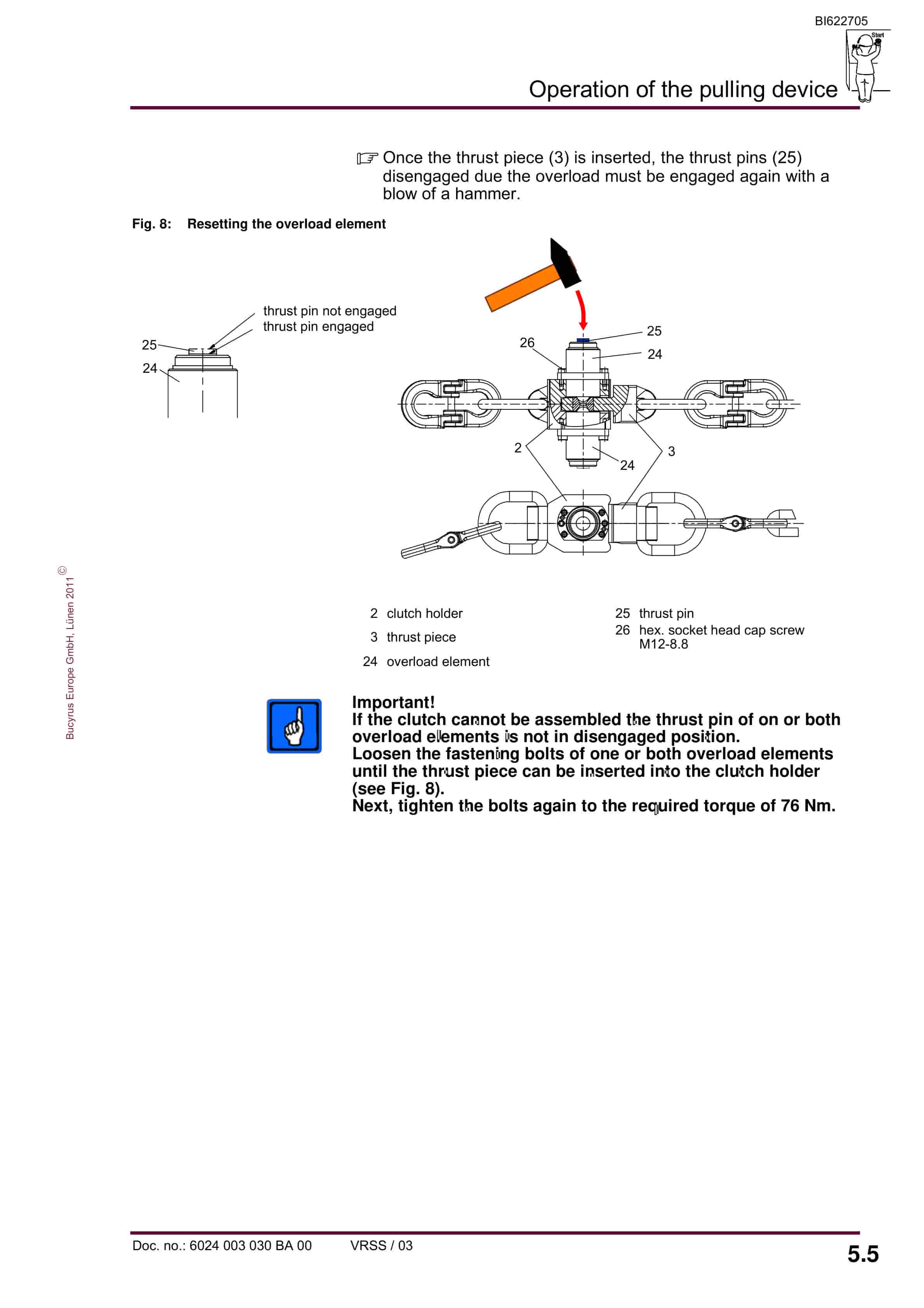 Bucyrus Pulling Device For Plow Chains (GH 38) Operating Manual BI622705-4