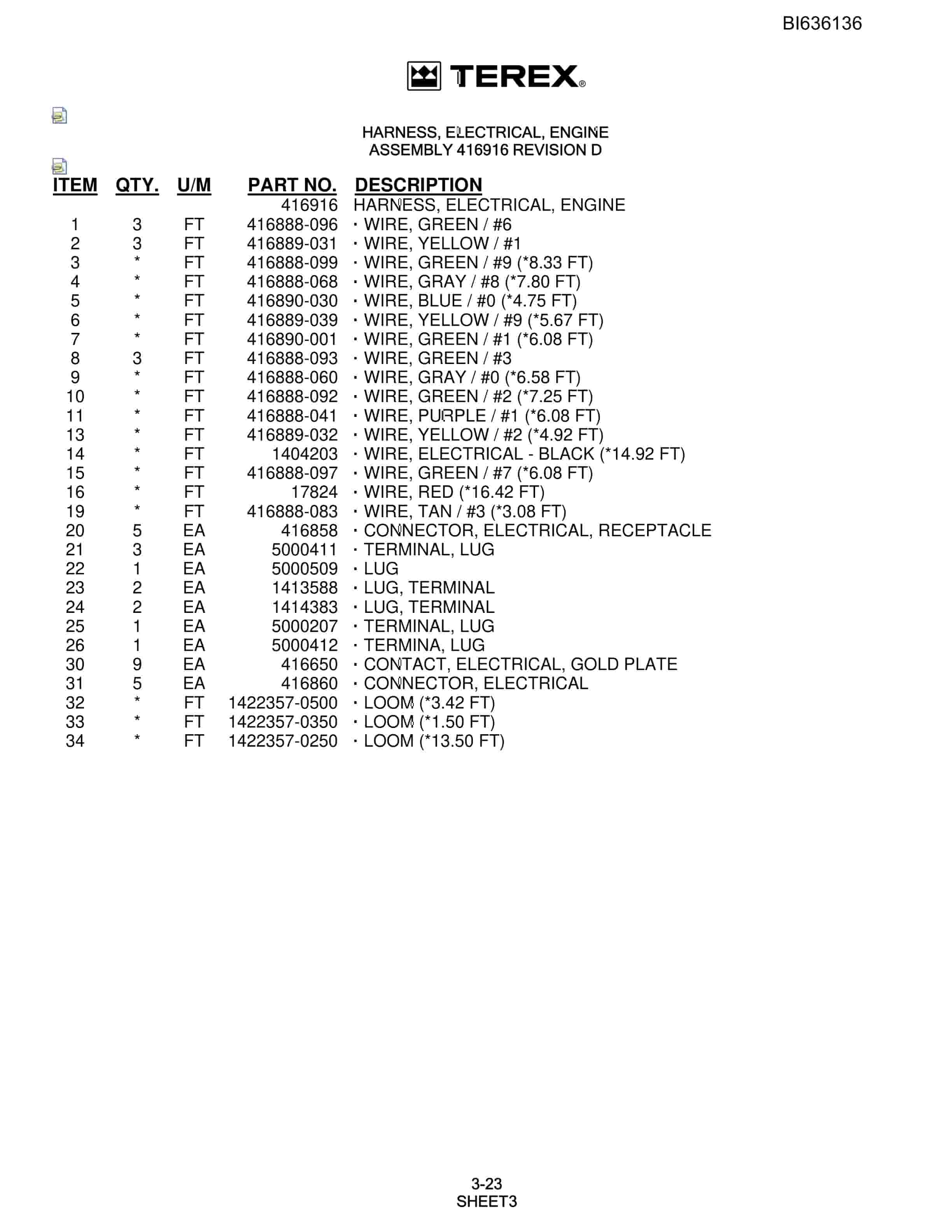 Bucyrus R20 Parts Catalog BI636136-2