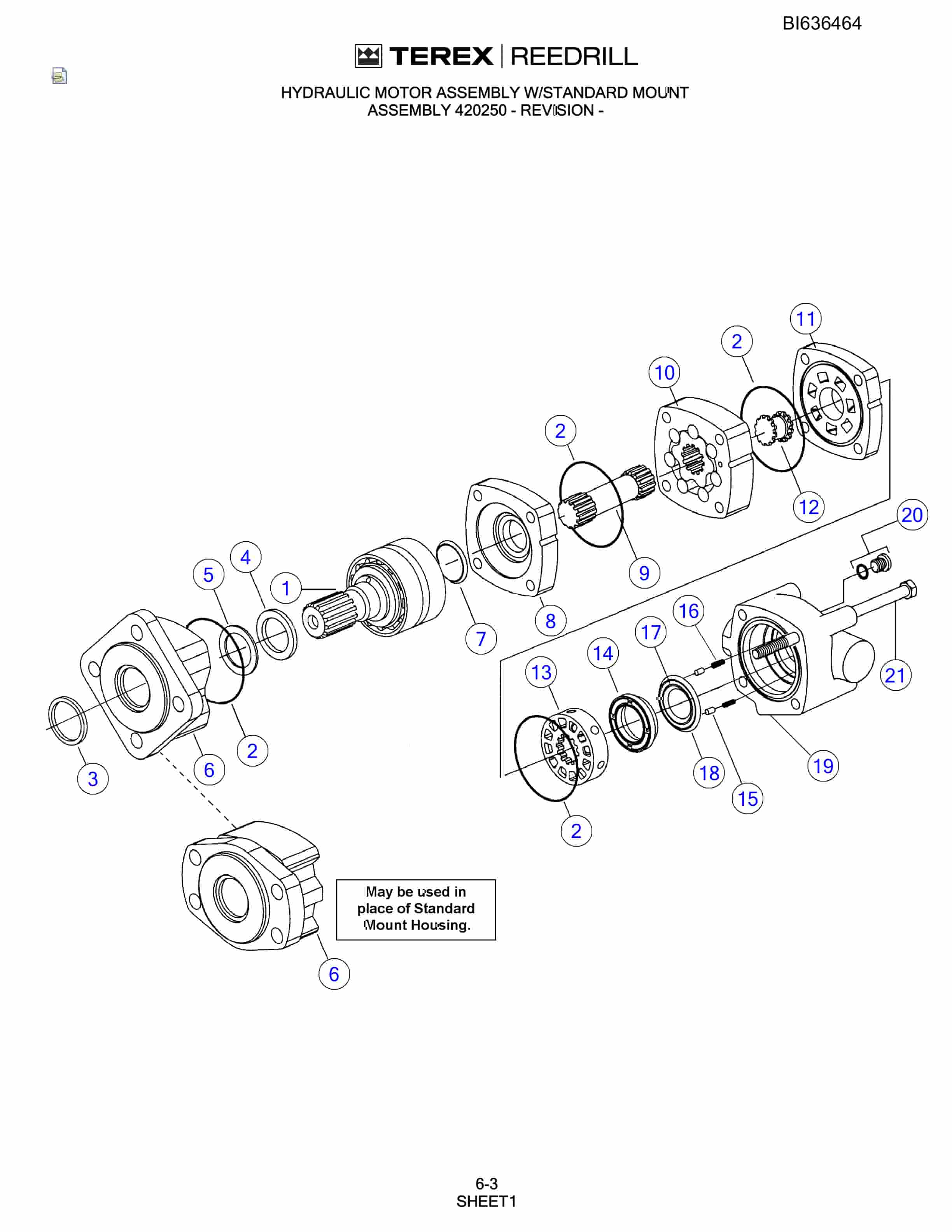 Bucyrus R20C-45 Hydra-Trac Self-Contained Hydraulic Track Drills Parts Catalog BI636464-3