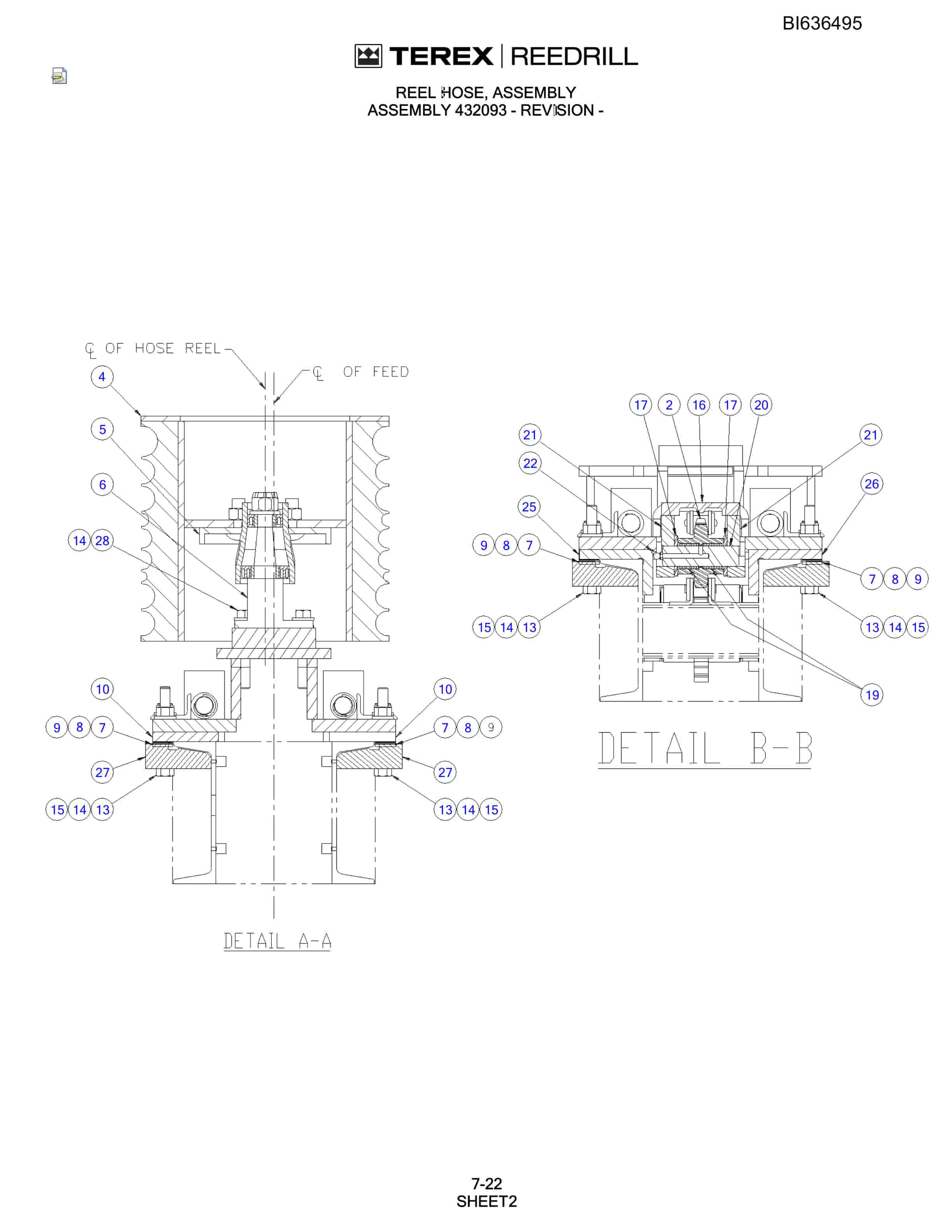 Bucyrus R20C-45 Hydra-Trac Self-Contained Hydraulic Track Drills Parts Catalog BI636495-5