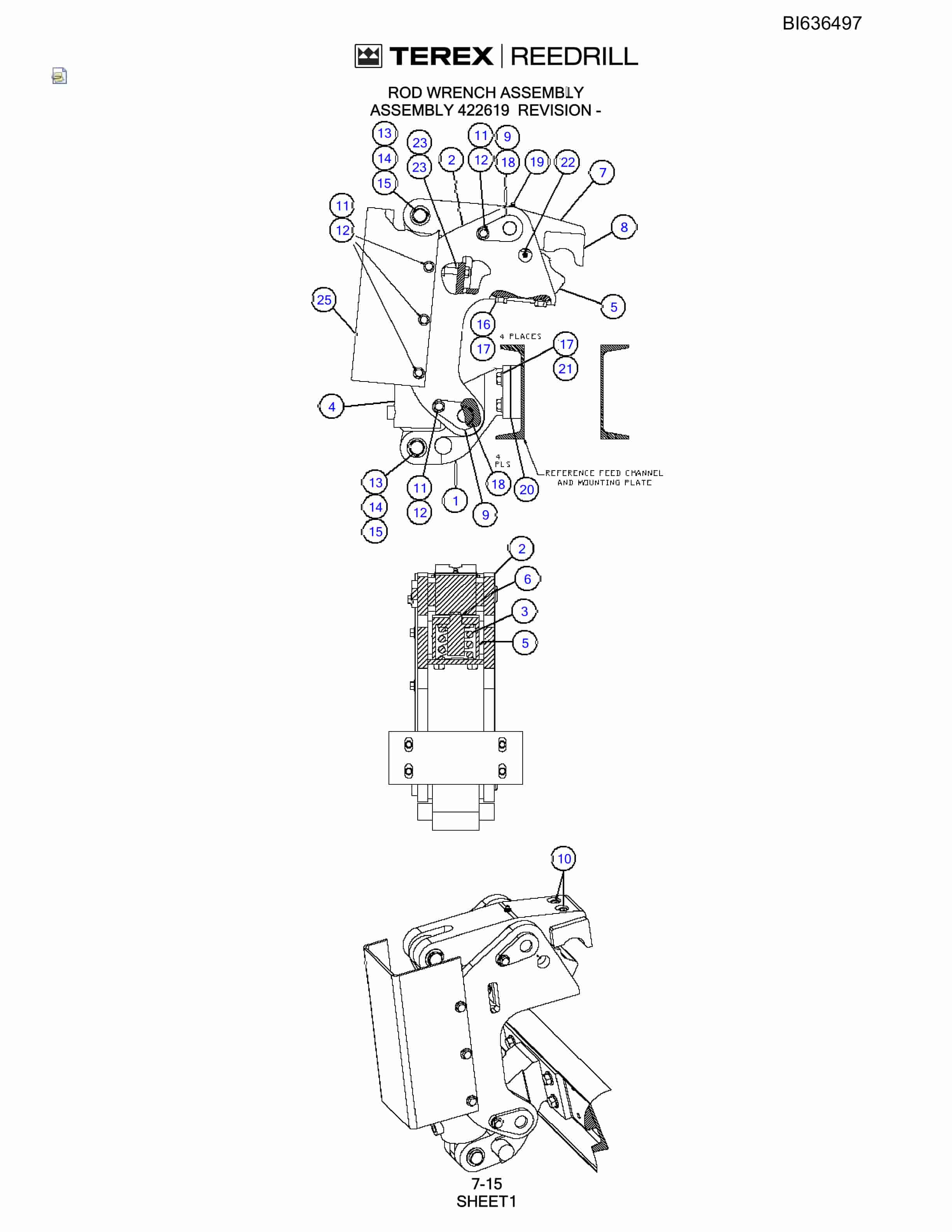 Bucyrus R20C-45 Hydra-Trac Self-Contained Hydraulic Track Drills Parts Catalog BI636497-4